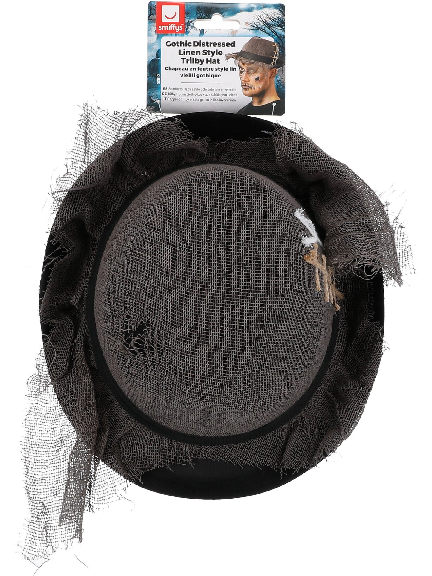 Sombrero Trilby estilo gótico de lino envejecido