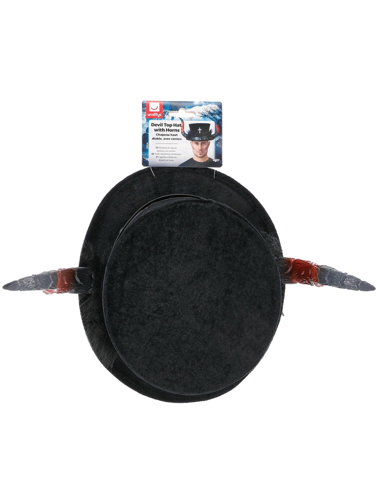 Teufel-Zylinderhut, mit Hörnern