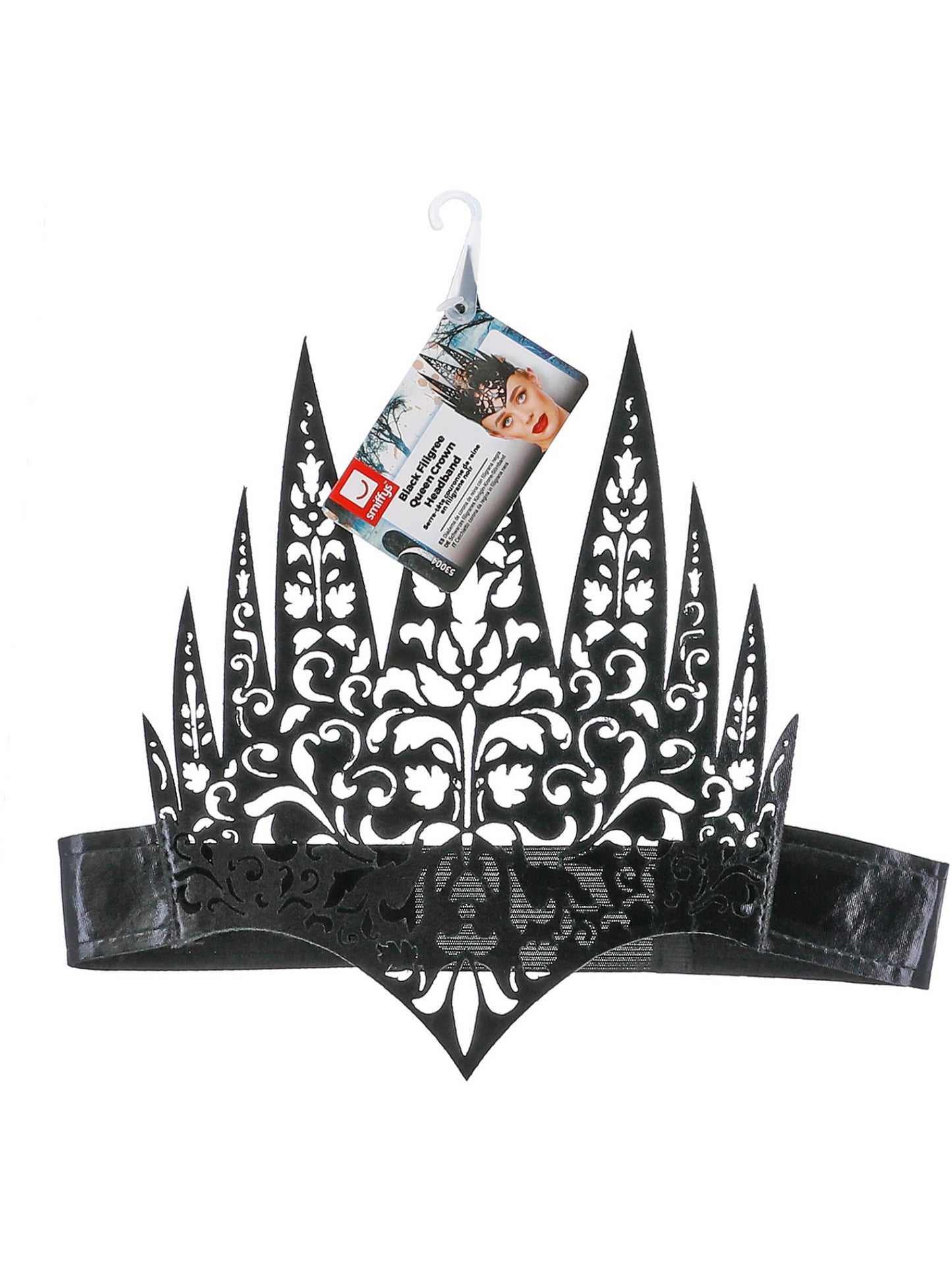 Black Filigree Queen Crown Headband Wholesale