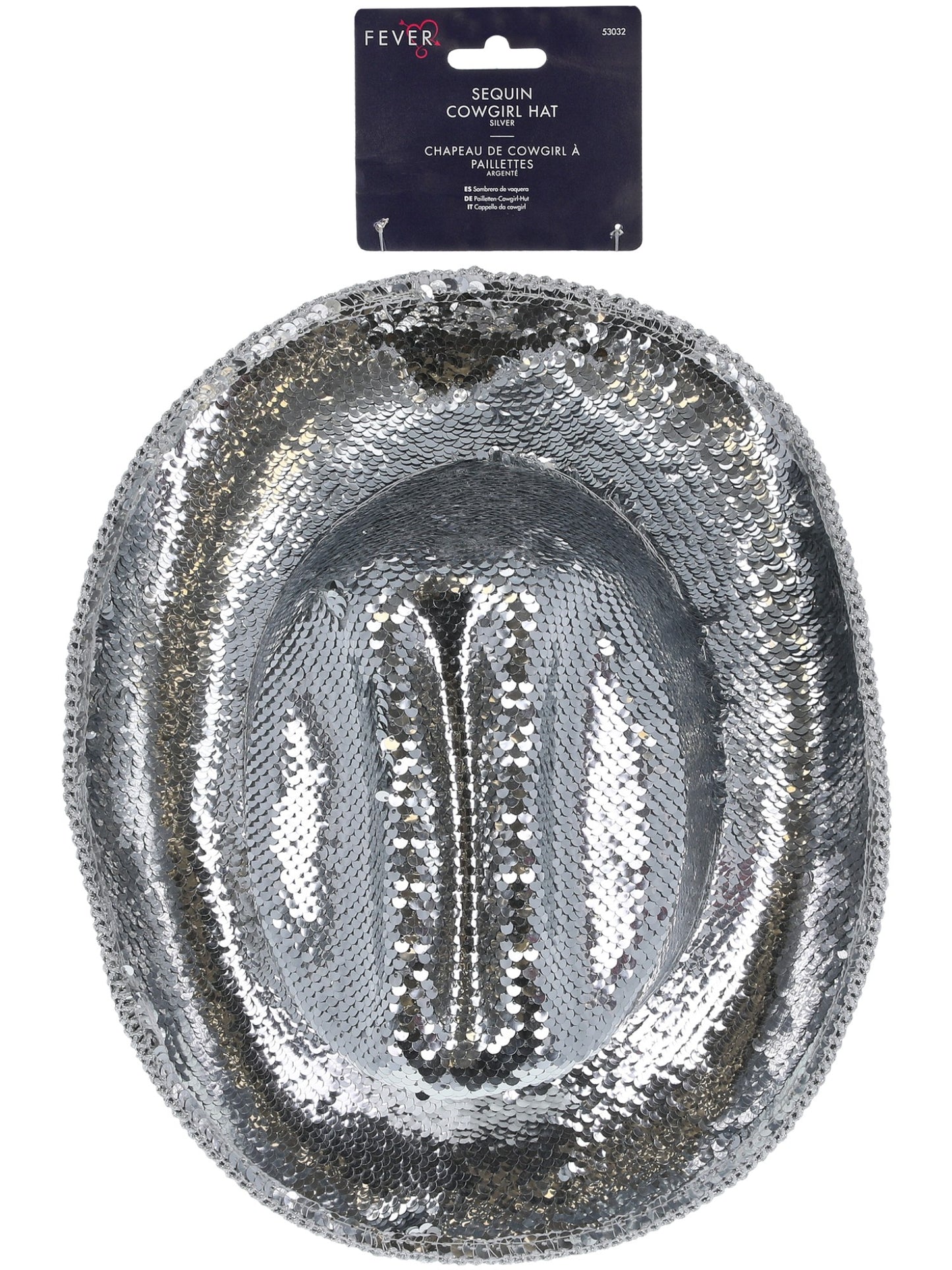 Fever-Deluxe-Pailletten-Cowgirl-Hut, Silber