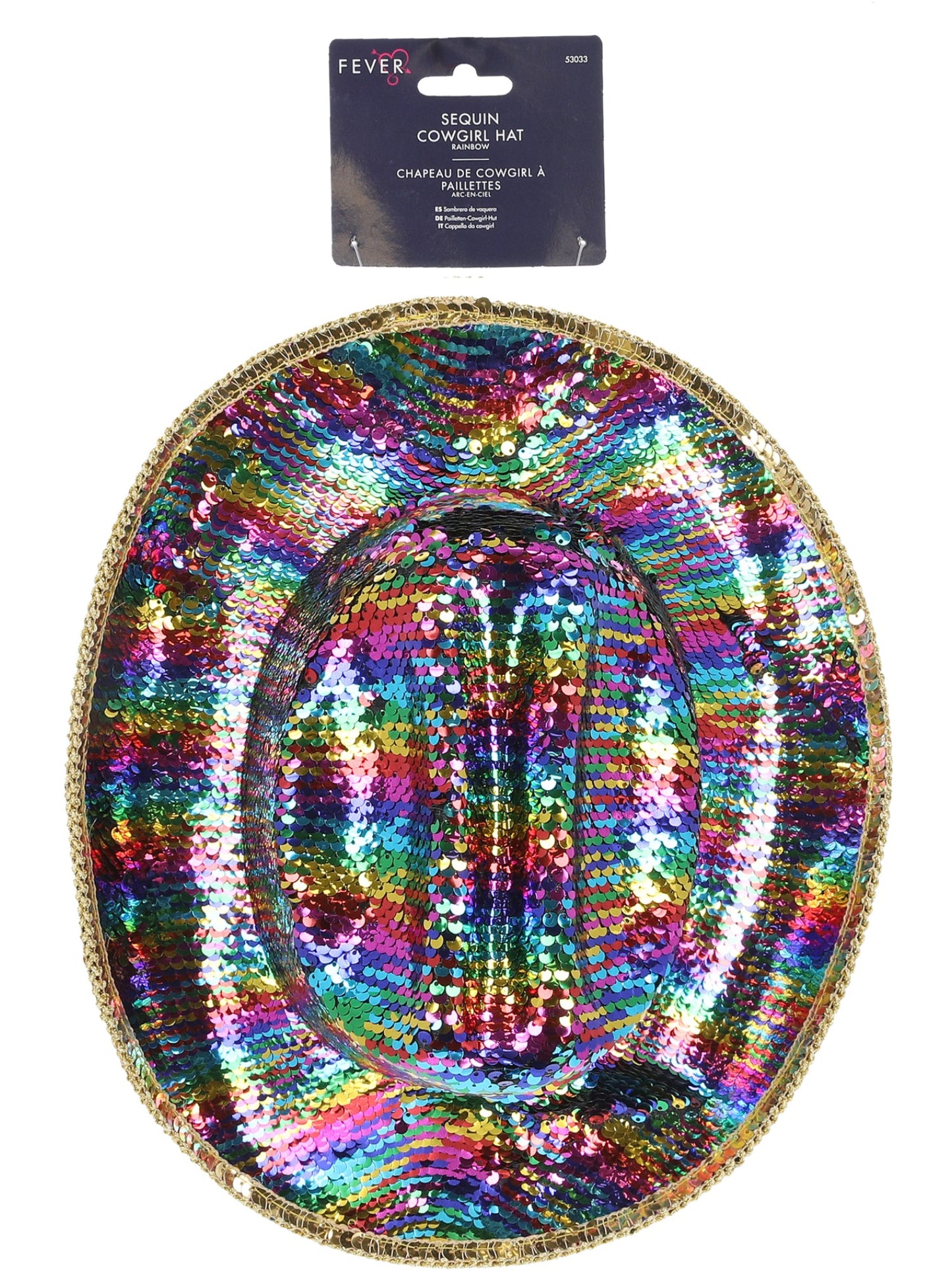 Sombrero de vaquera Fever Deluxe con lentejuelas multicolor