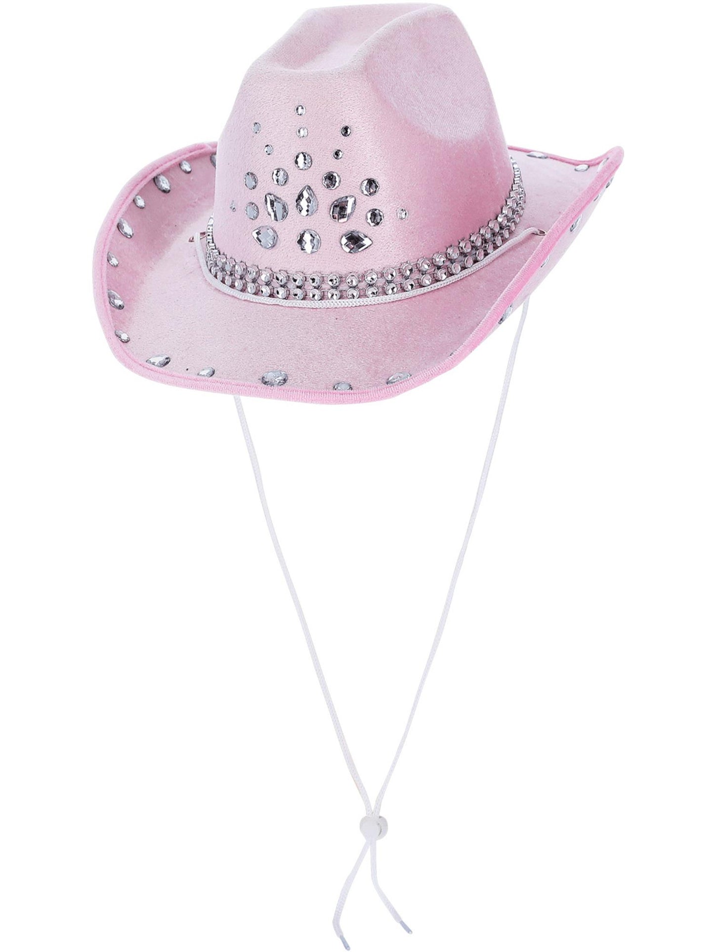 Chapeau de cow-girl strass rose bébé, Bijoux en argent