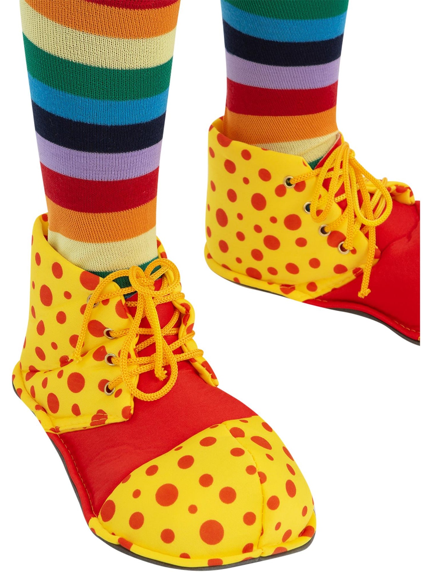 Fundas para zapatos de payaso, rojo y amarillo