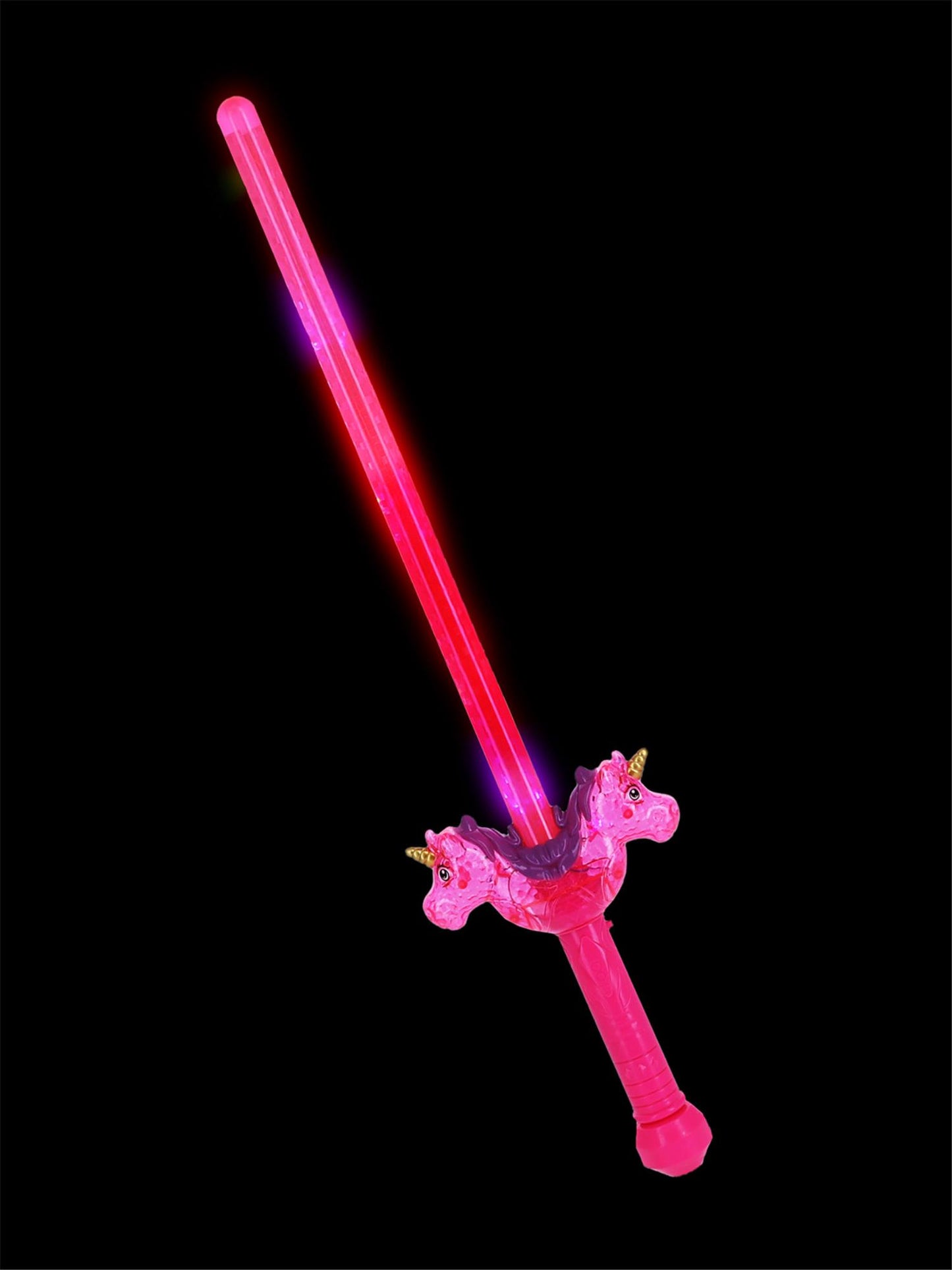Épée lumineuse à LED avec deux licornes 26"/66 cm, Piles incluses