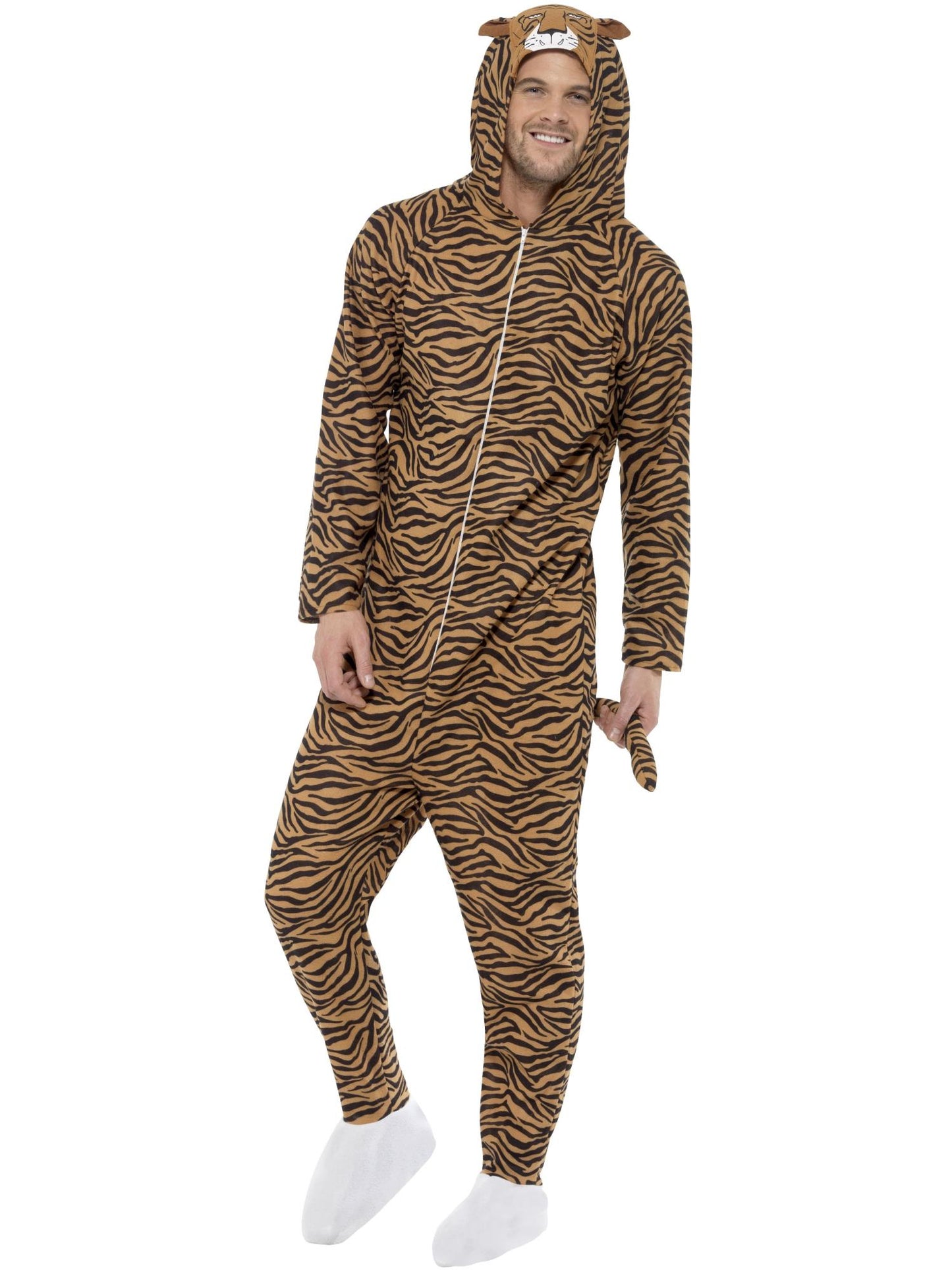 Tiger Kostüm, All-in-One mit Kapuze