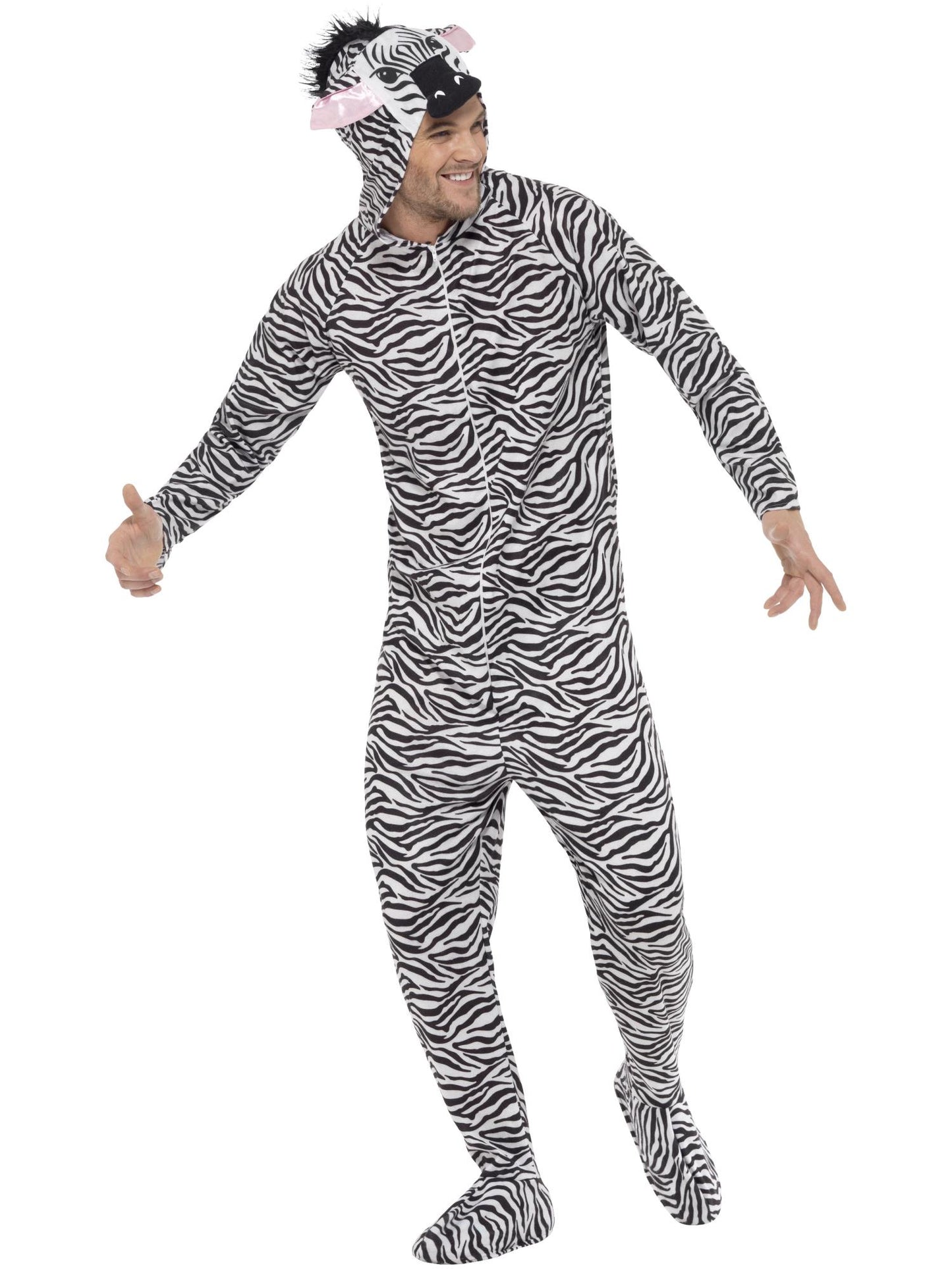 Zebra Kostüm, All-in-One mit Kapuze