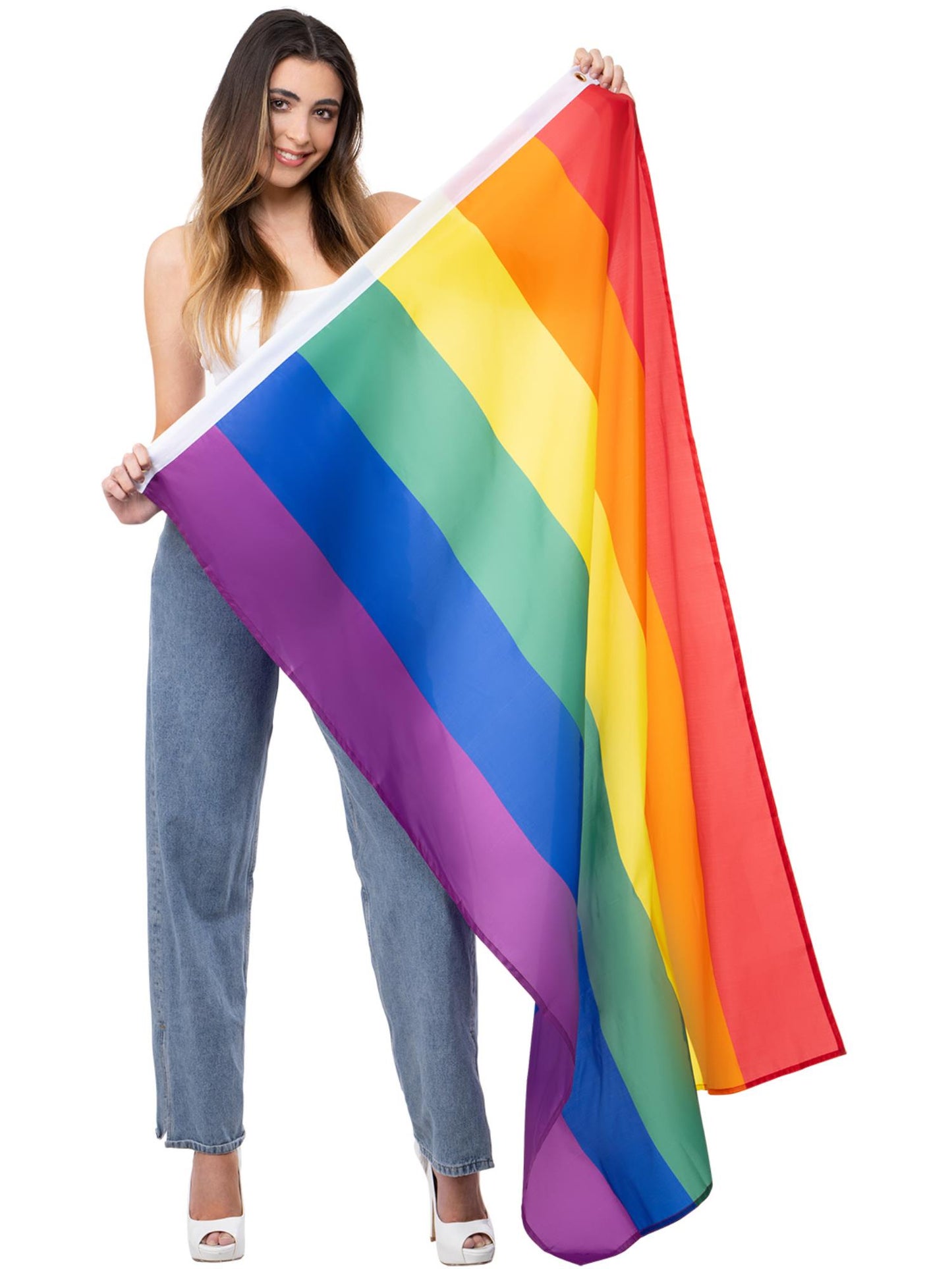 Bandera con arcoíris del Orgullo Gay, Tela, 150 x 90 cm