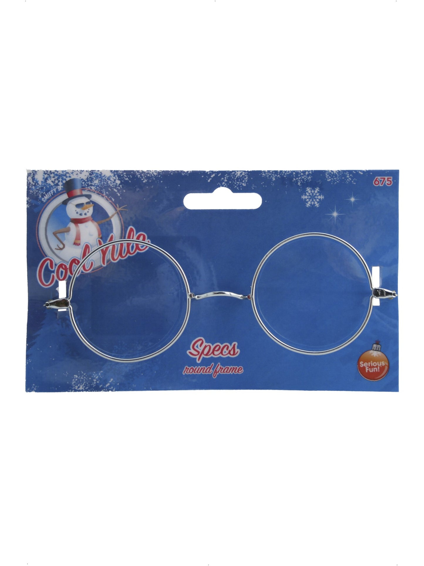 Wire Framed Santa Specs, Silver Wholesale