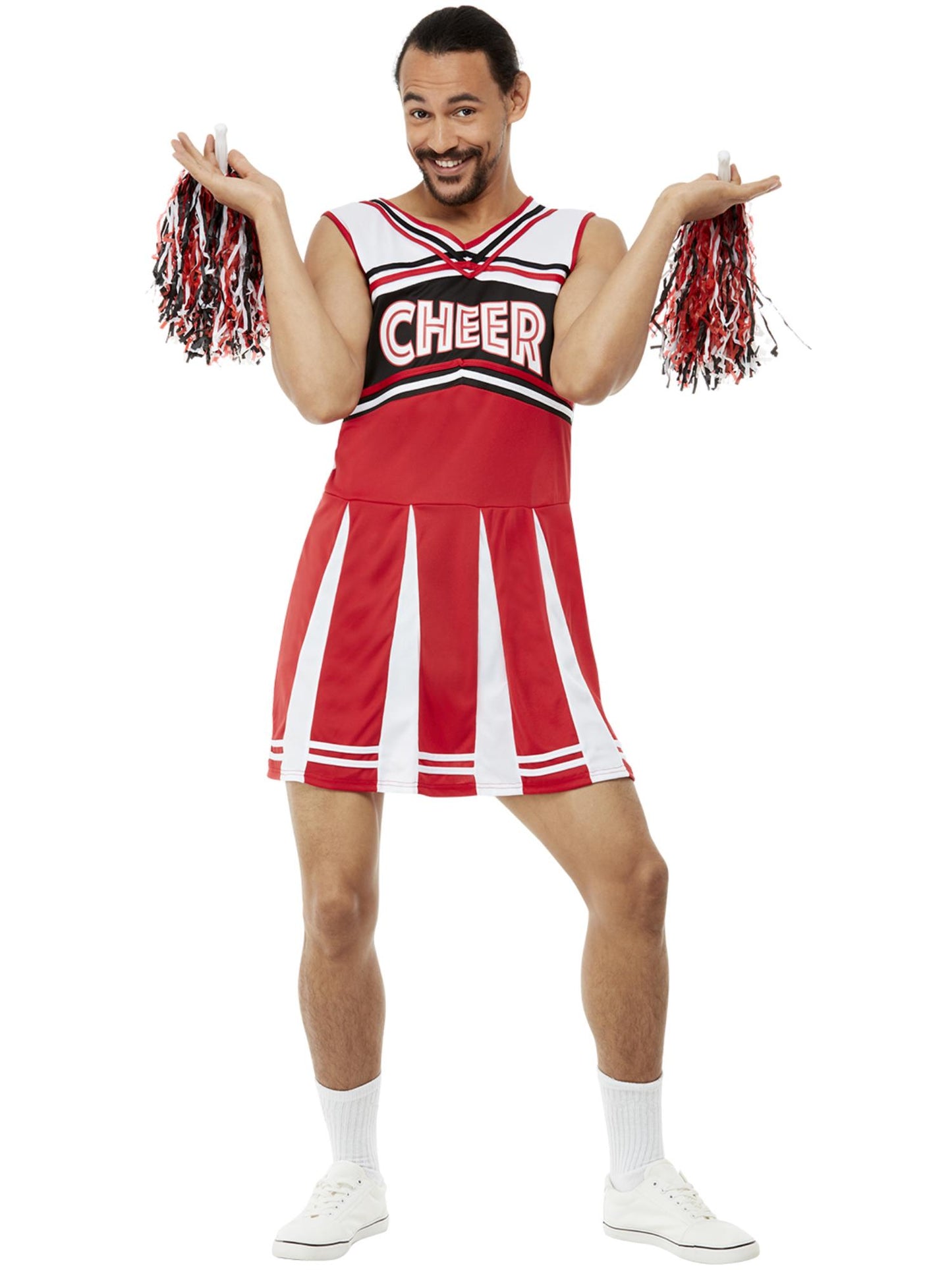 Donne moi un...Déguisement de pompom girl, Blanc et rouge, Robe et pompons