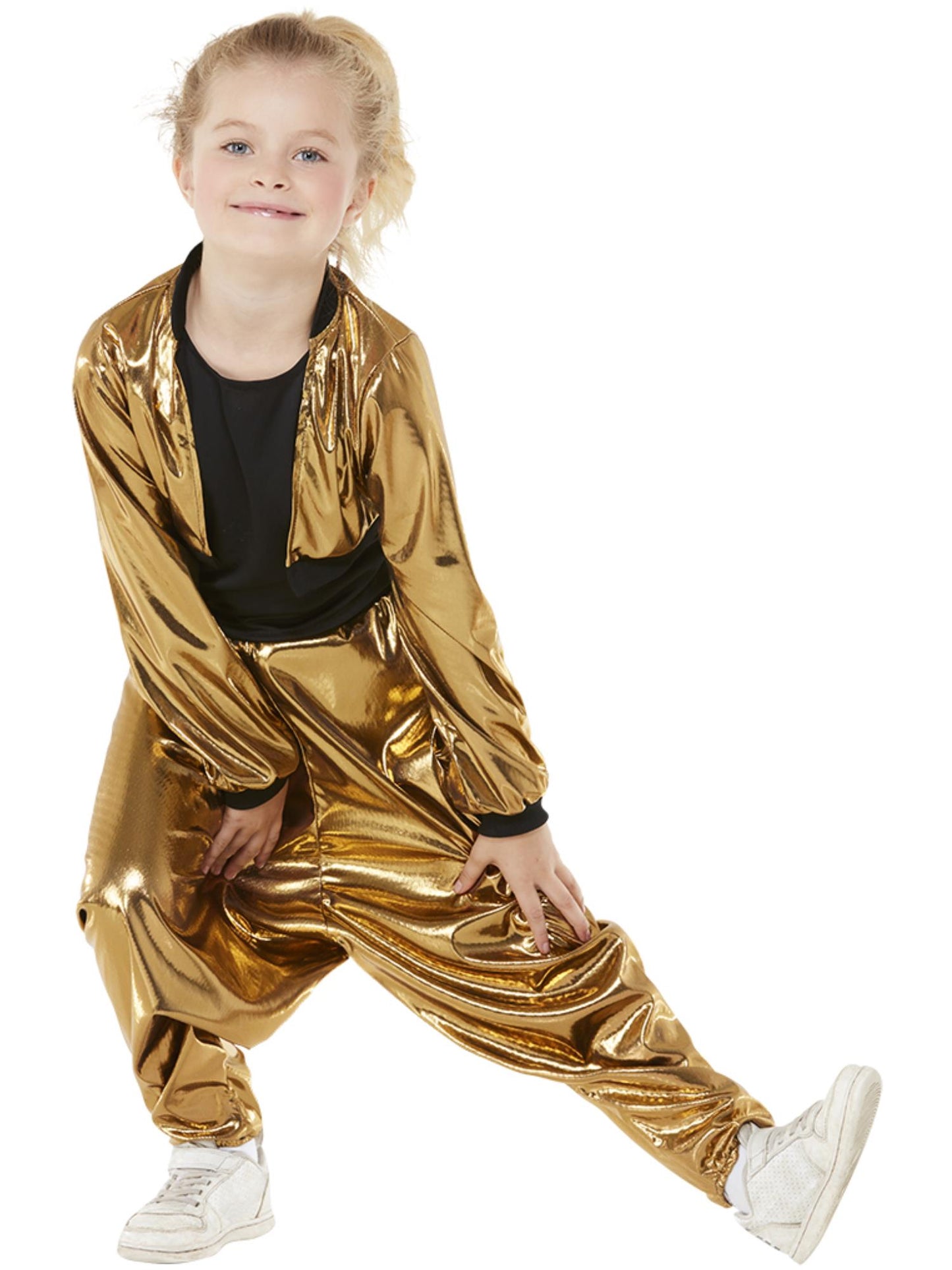 Kostüm 80er-Jahre Hammerzeit, Gold, Oberteil, Hose und Jacke