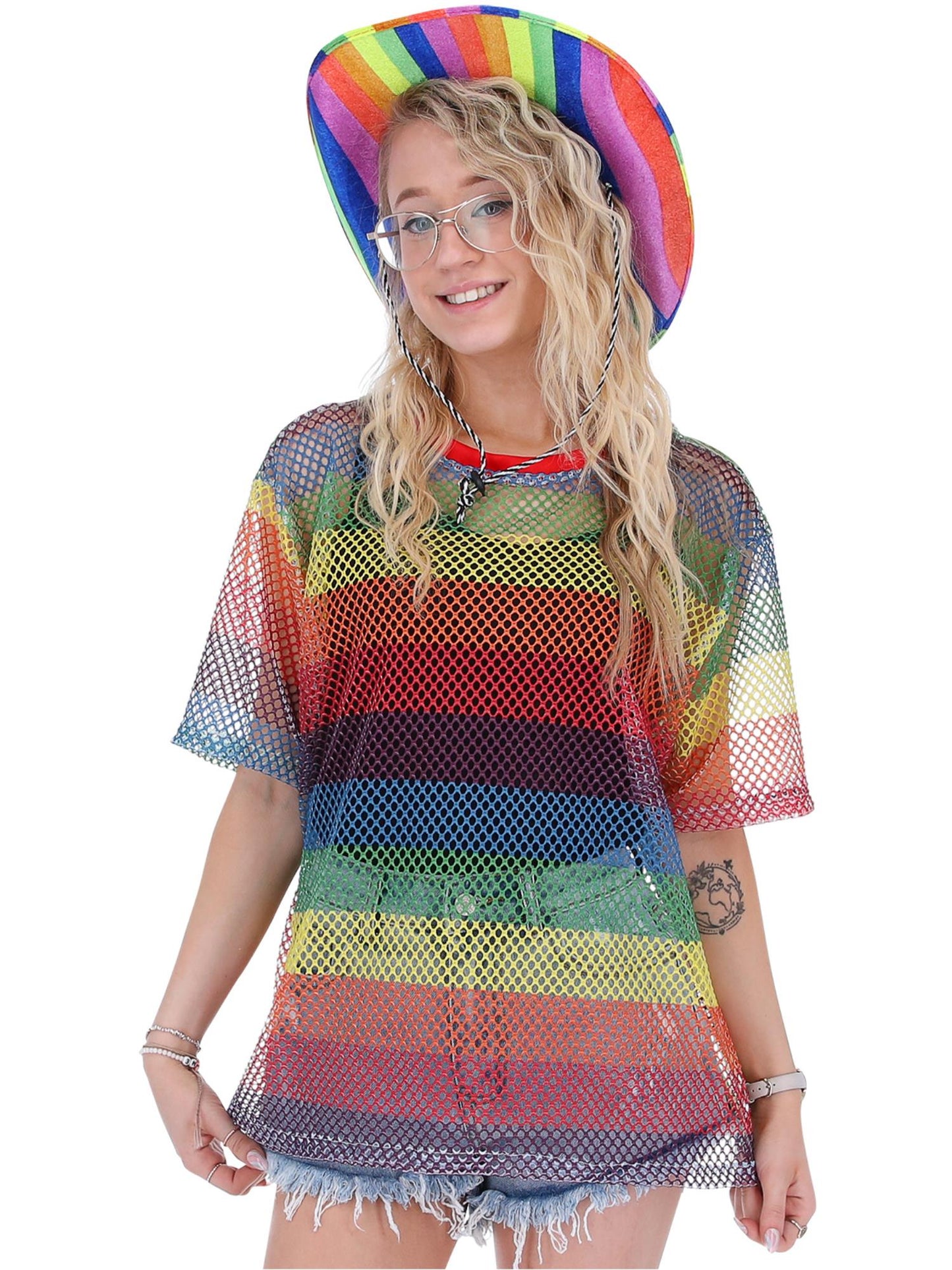 Unisex Rainbow Mesh Top Wholesale