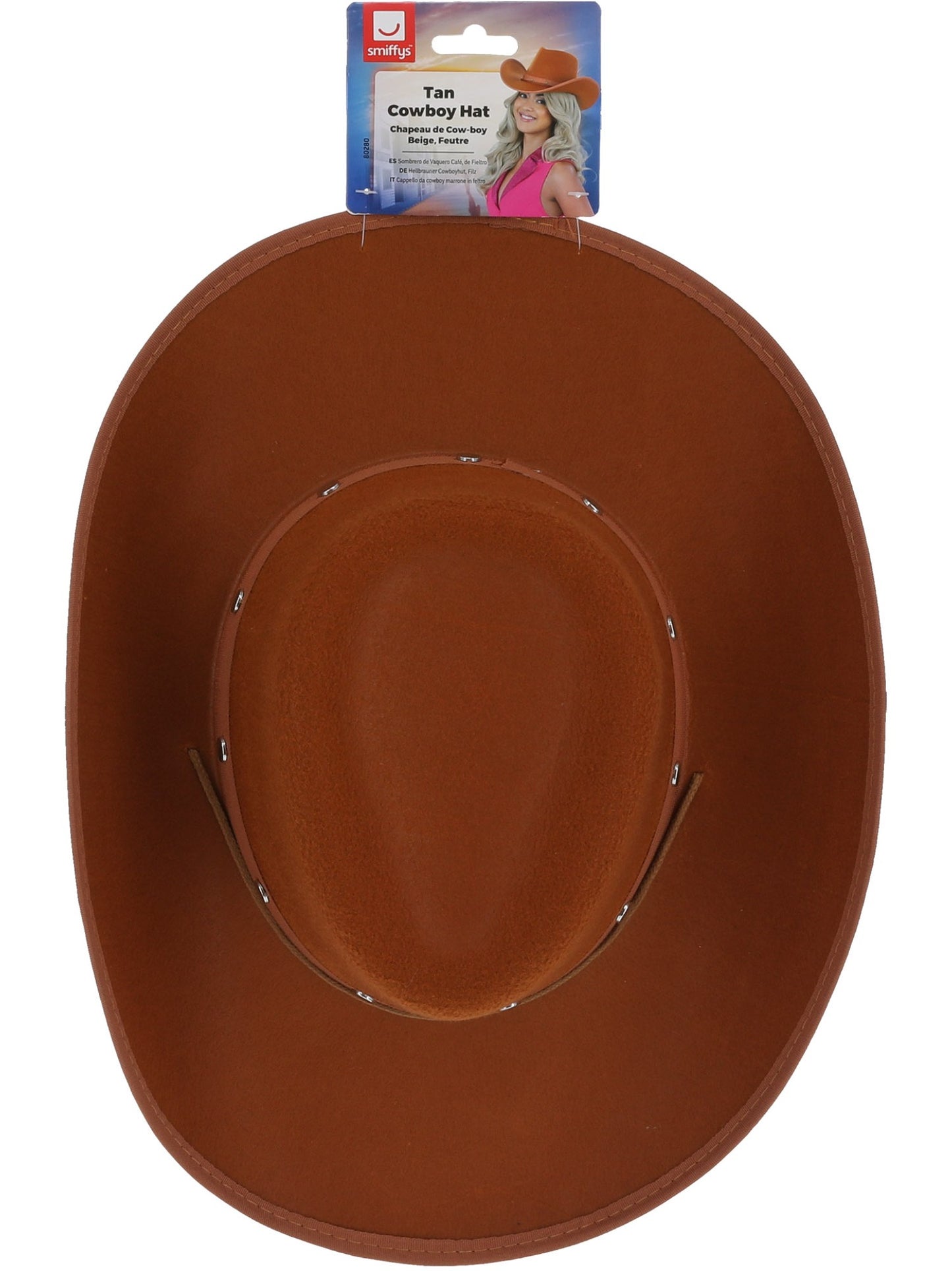 Tan Cowboy Hat, Felt, with Cord Wholesale