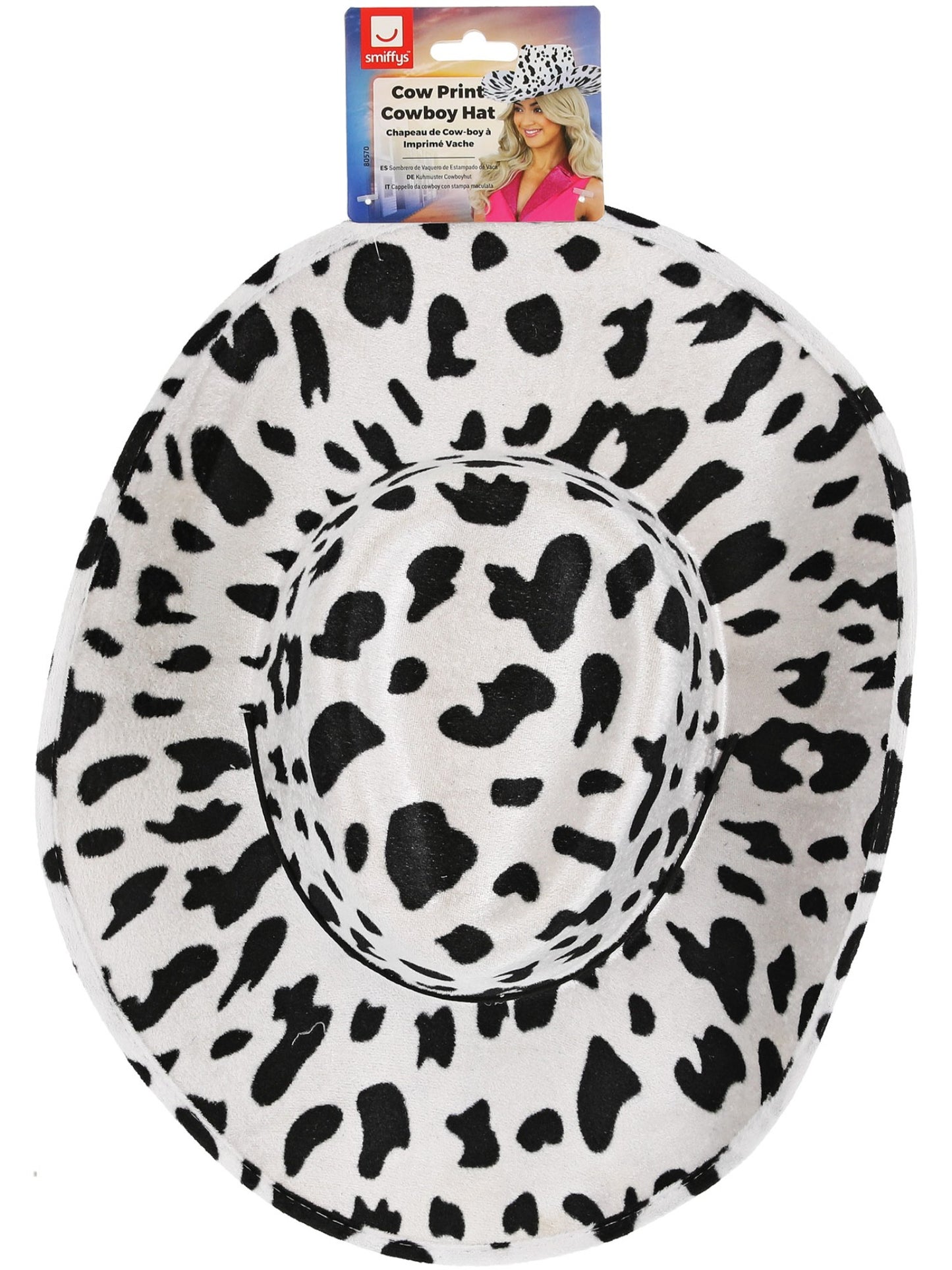 Cow Print Cowboy Hat, with Cord Wholesale