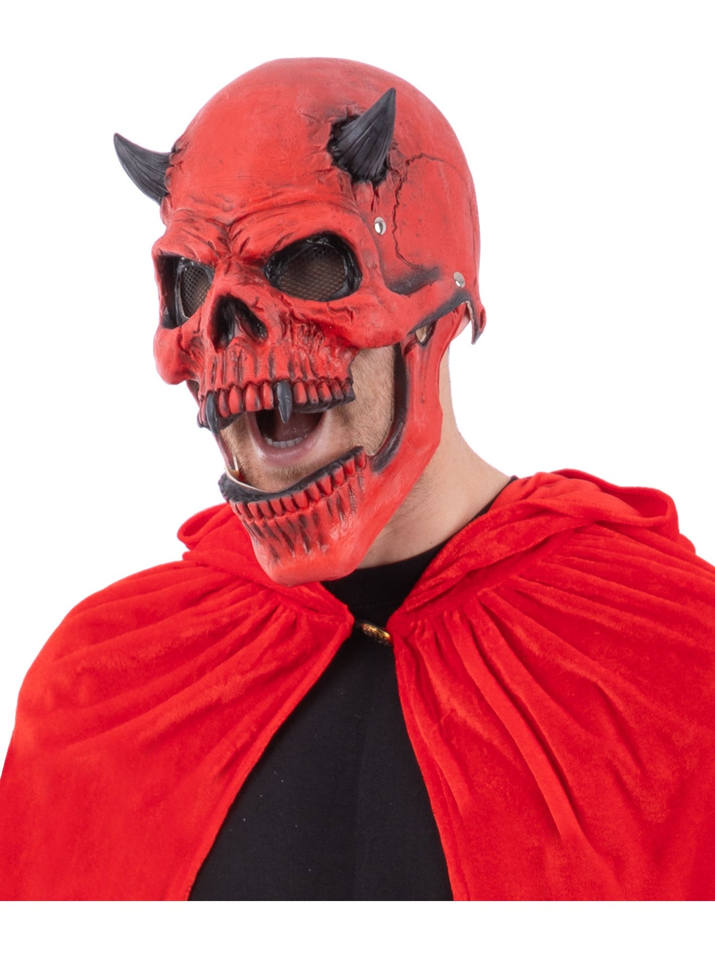 Red Devil Skull Latex Mask, with Moving Mouth Wholesale