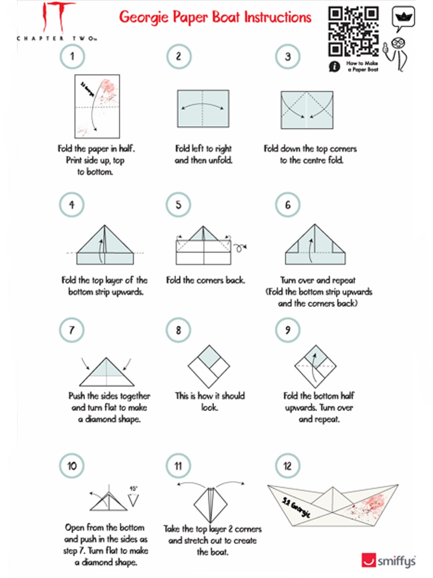 IT Chapter 2, Georgie-Kostüm, Regenmantel & Origami-Papierboot