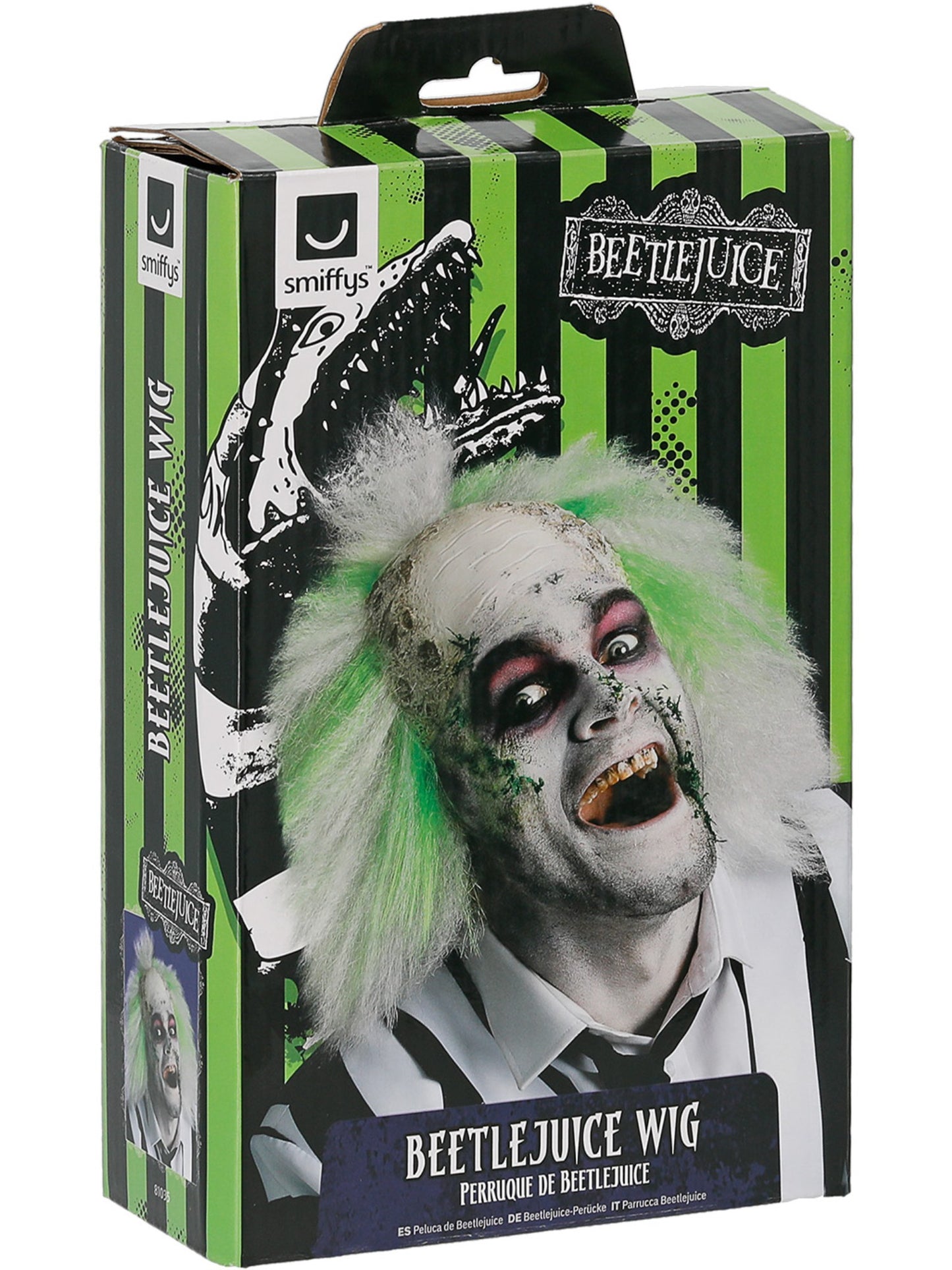 Beetlejuice-Perücke, mit Latex-Kopfbedeckung