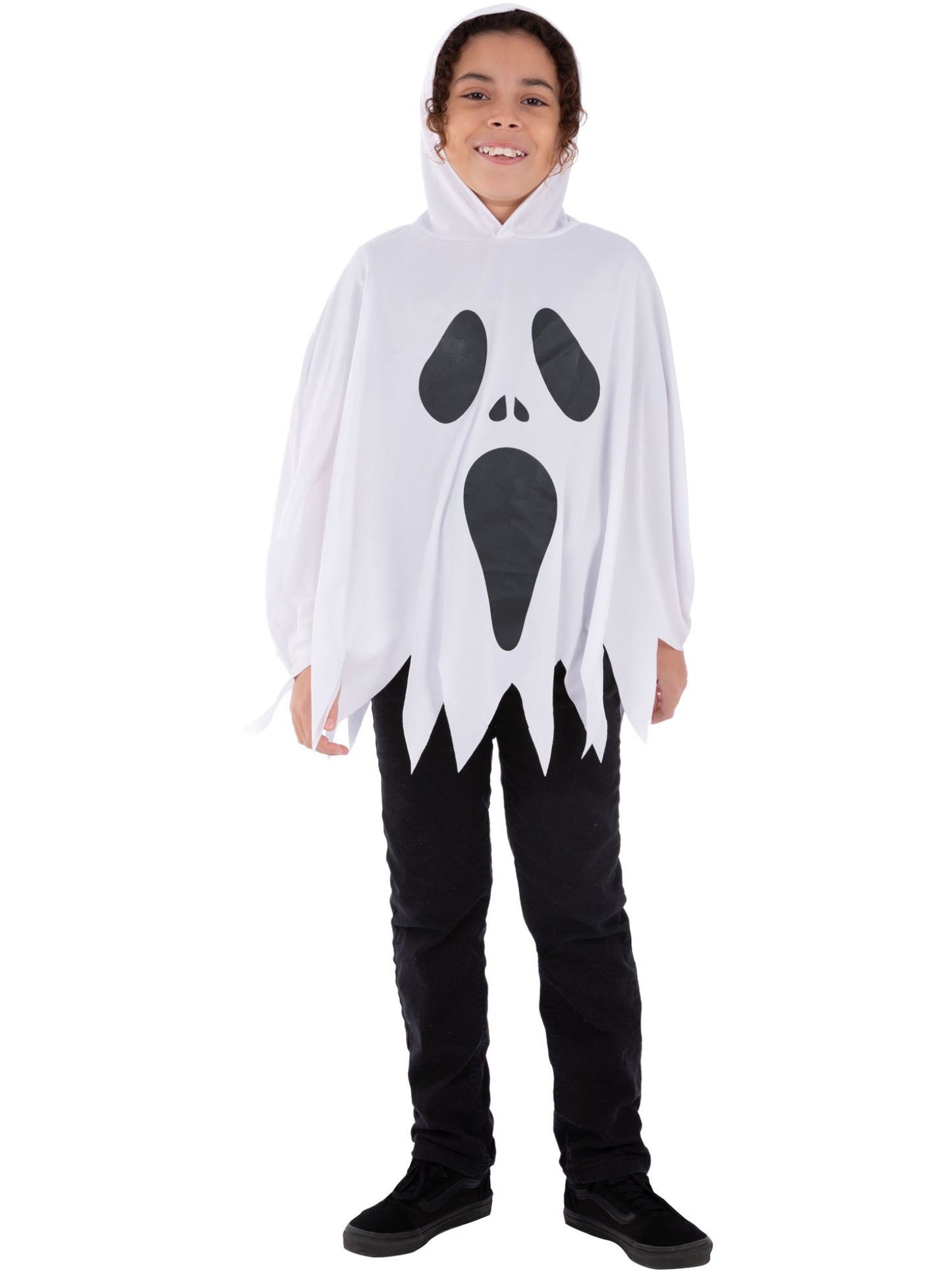 Ghost Poncho, White, Kids Wholesale