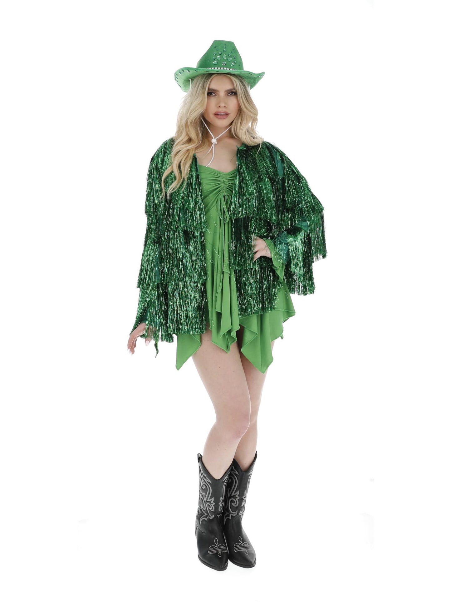 Fever Tinsel Festival Jacket, Green Wholesale