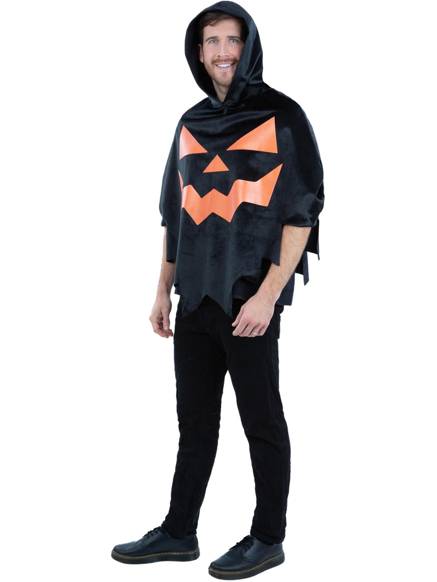 Black Pumpkin Poncho, Adult Unisex Wholesale
