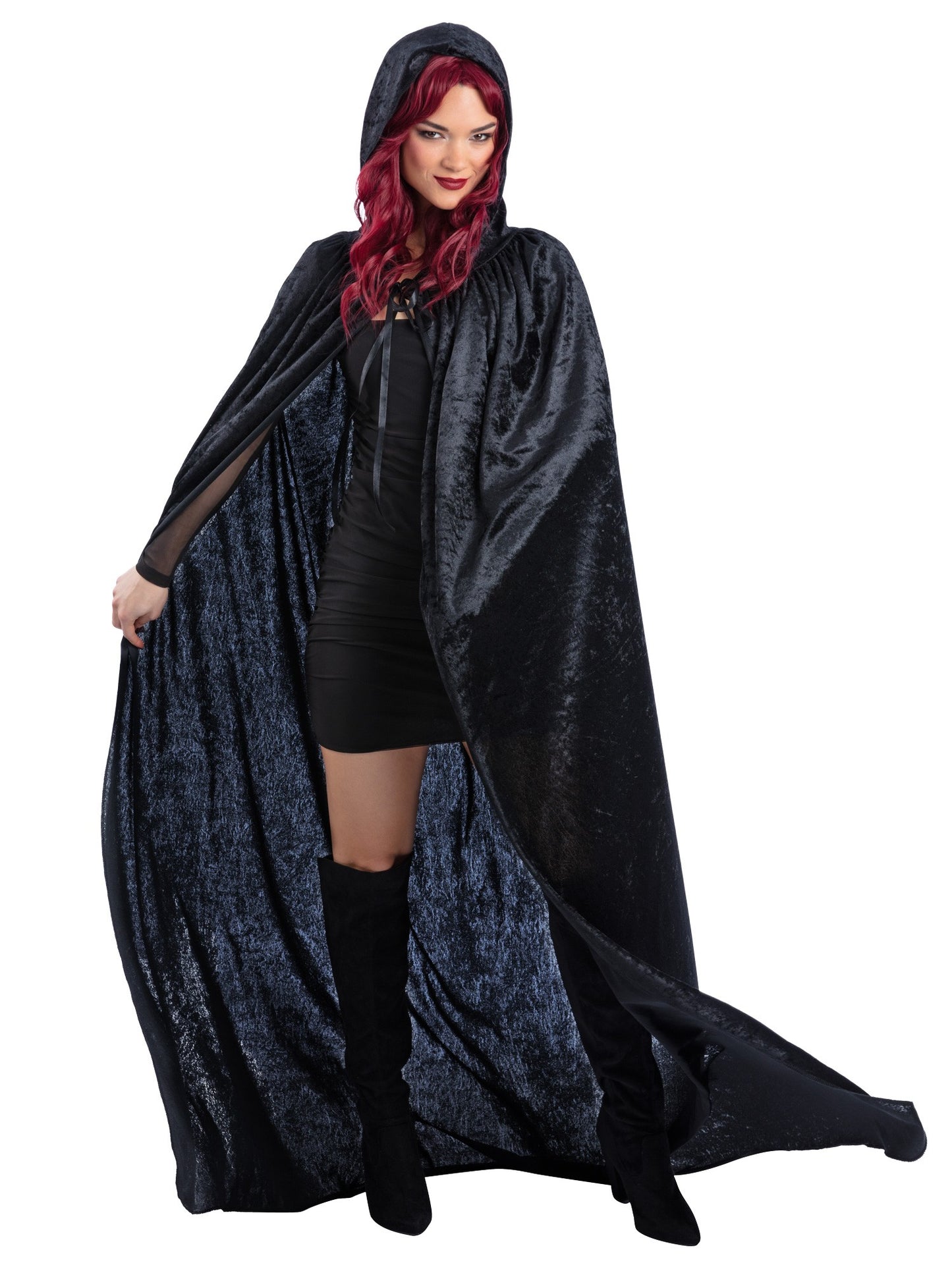 Black Velour Hooded Cape Wholesale