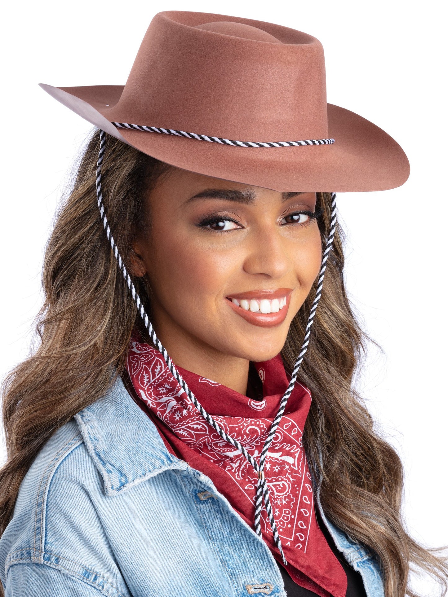 Chapeau de cowboy, marron, floqué