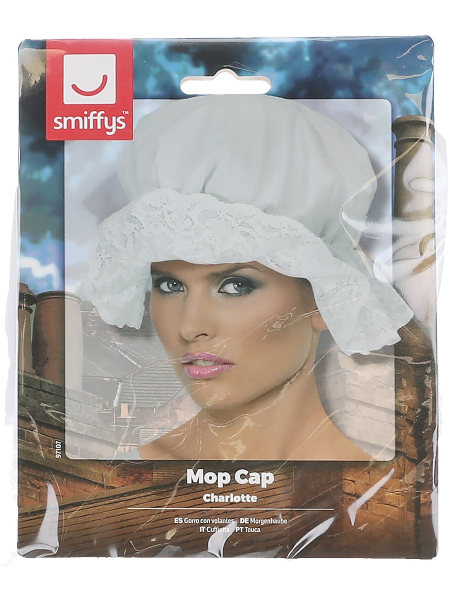 Morgenhaube, Weiß, mit Spitze