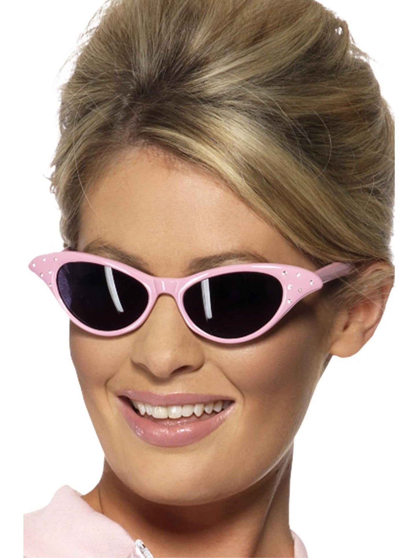 Lunettes rock and roll style frivole, Rose, avec diamant