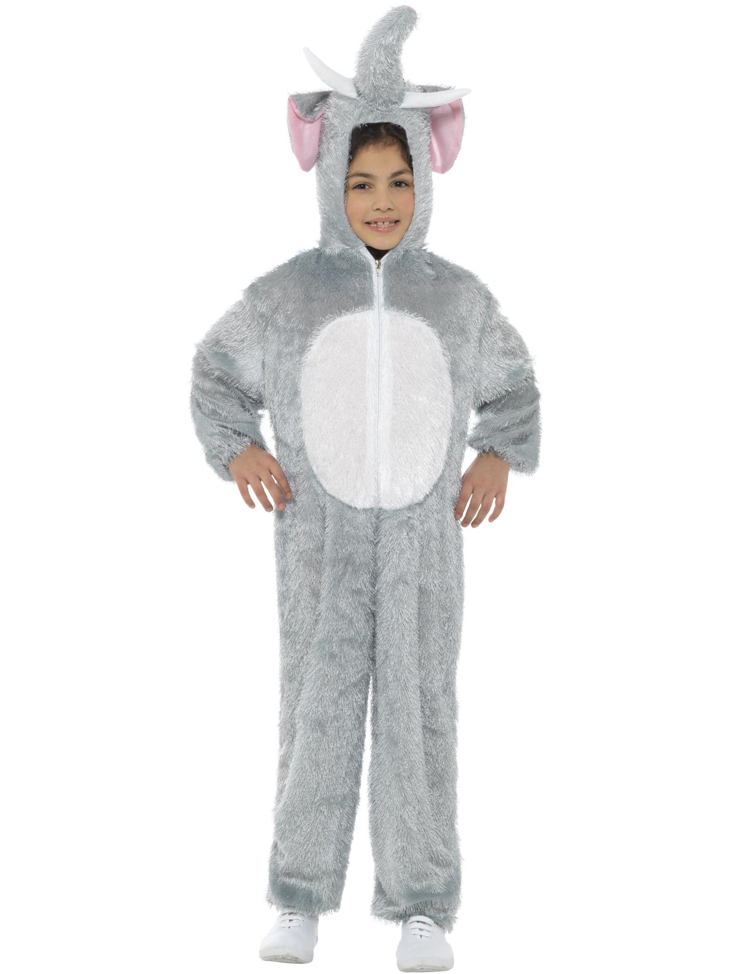 Costume éléphant, Gris, avec combinaison à capuche