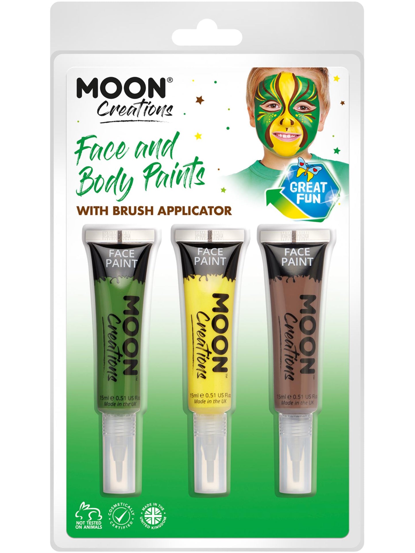 Moon Creations Face & Body Paints and Brush, Wholesale