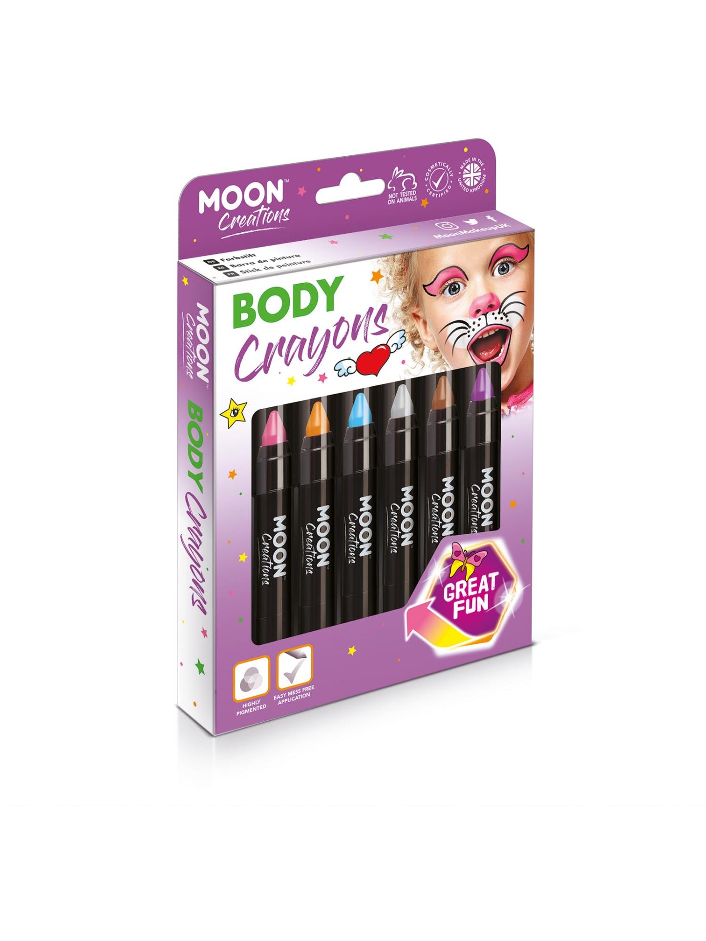 Moon Creations Body Crayons, Assorted Wholesale