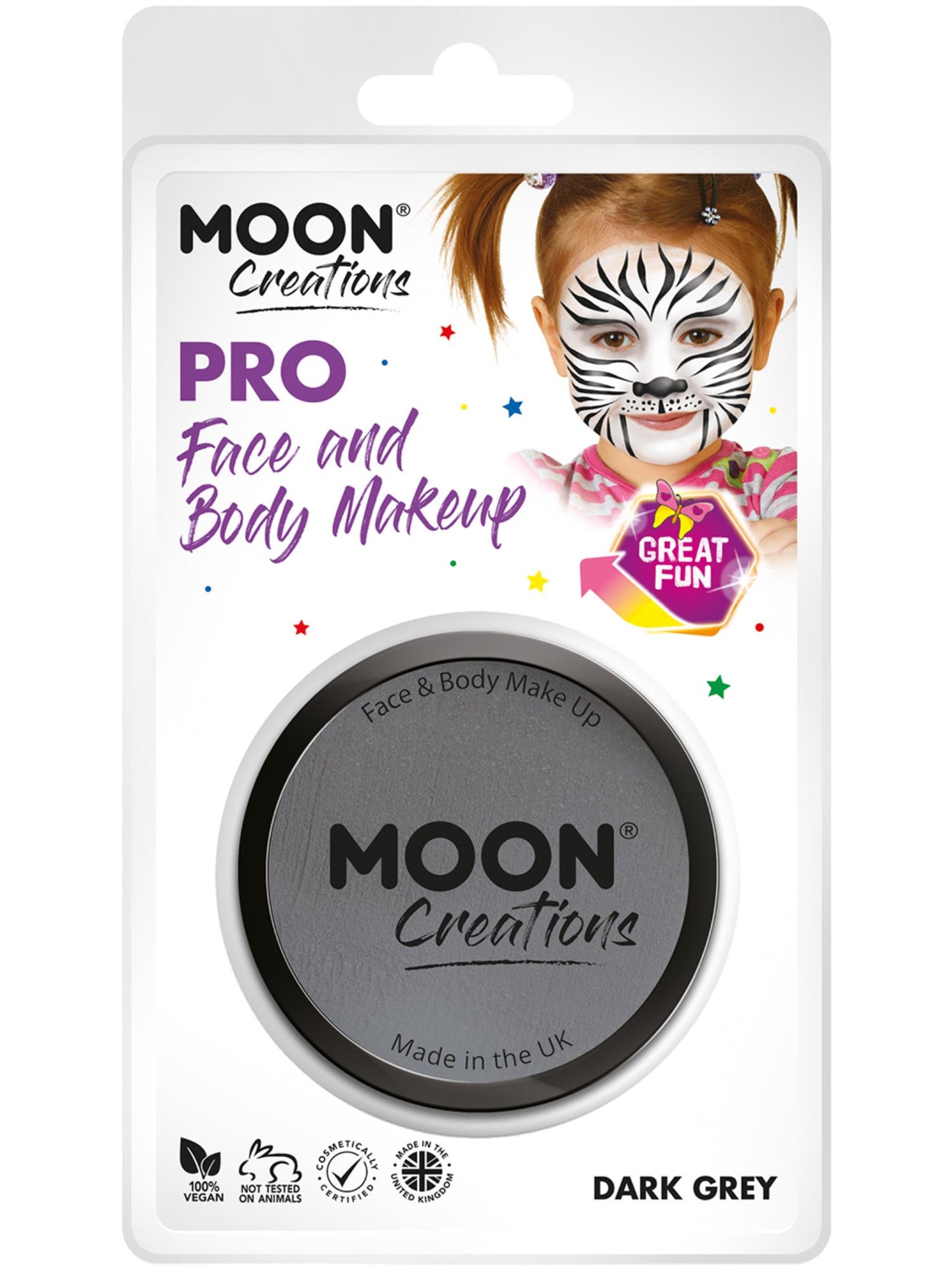 Moon Creations Pro Face Paint Cake Pot, Dark Grey Wholesale