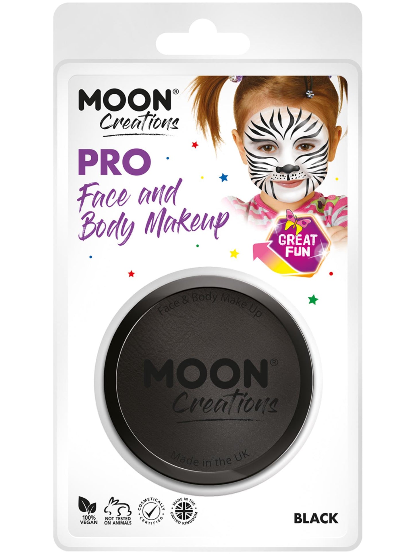 Moon Creations Pro Face Paint Cake Pot, Black Wholesale