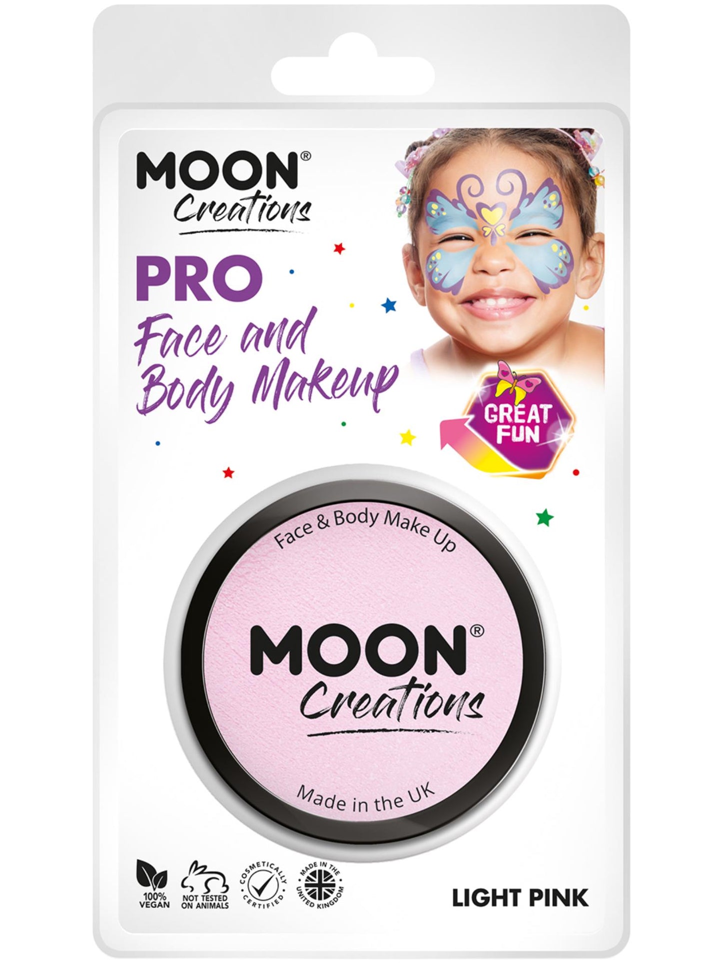 Moon Creations Pro Face Paint Cake Pot, Light Pink Wholesale