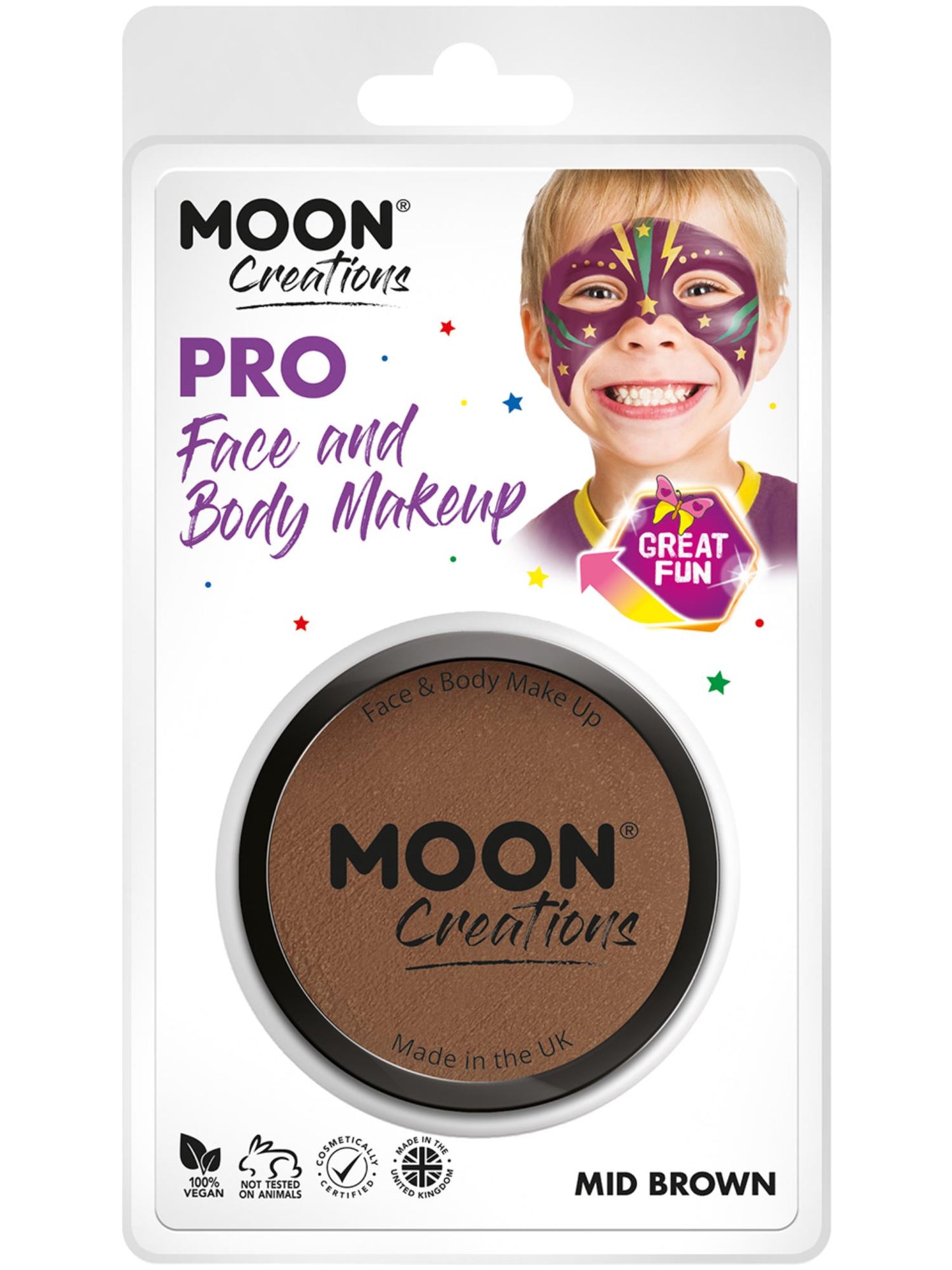 Moon Creations Pro Face Paint Cake Pot, Mid Brown Wholesale