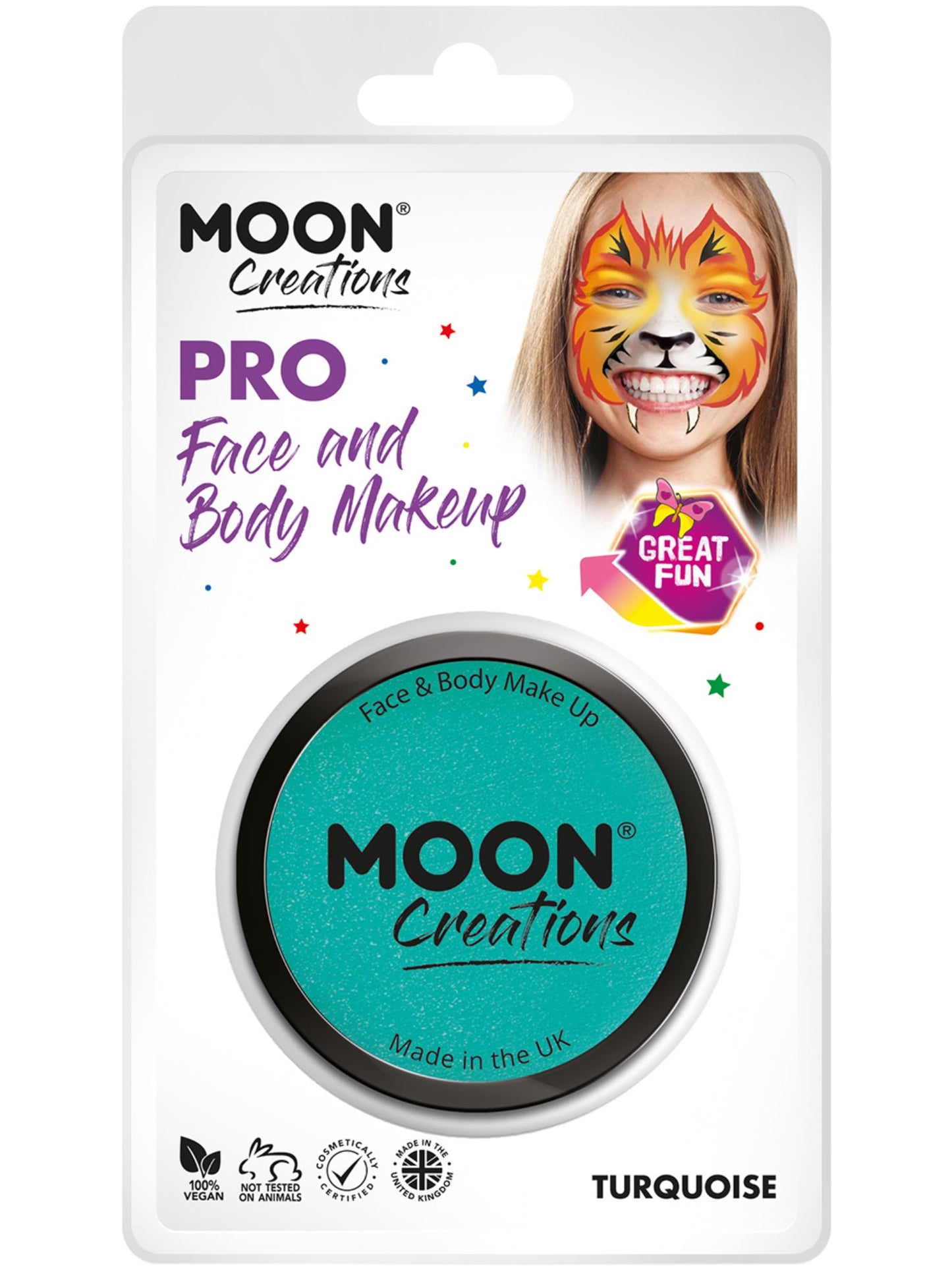 Moon Creations Pro Face Paint Cake Pot, Turquoise Wholesale