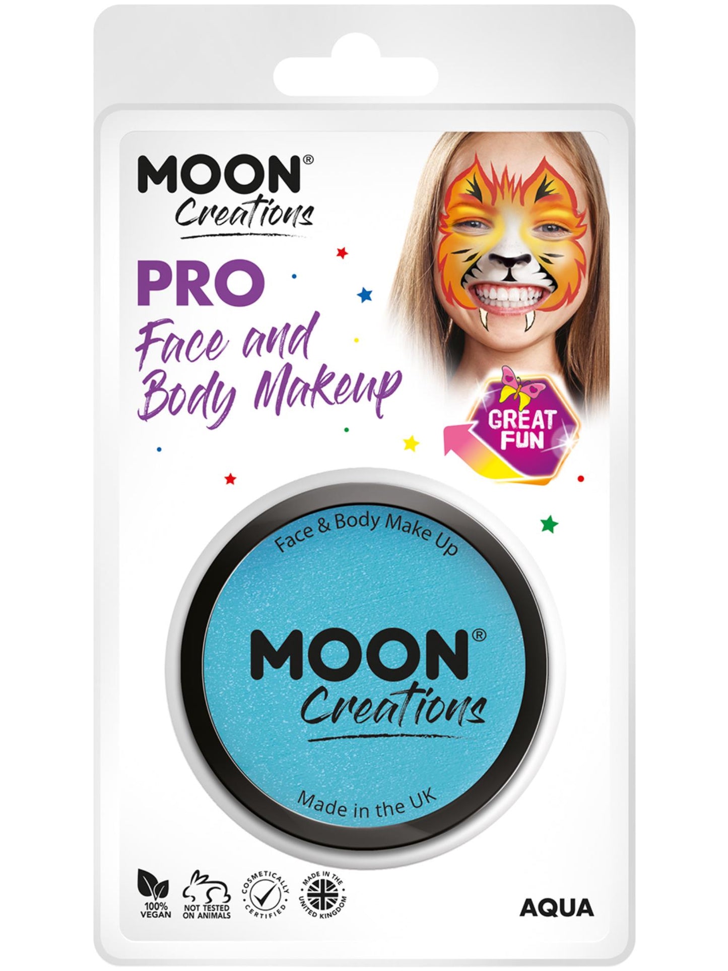 Moon Creations Pro Face Paint Cake Pot, Aqua Wholesale