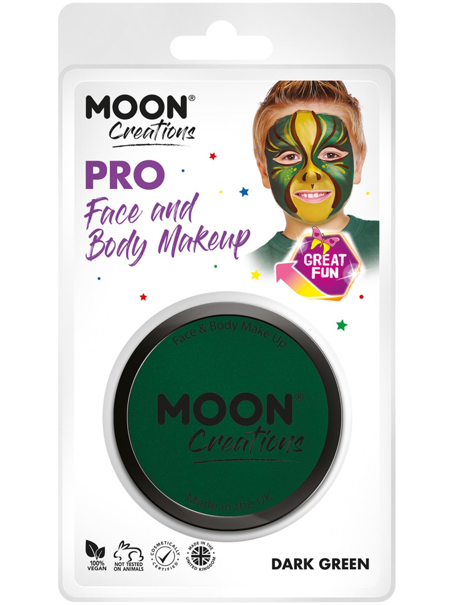 Moon Creations Pro Face Paint Cake Pot, Dark Green Wholesale