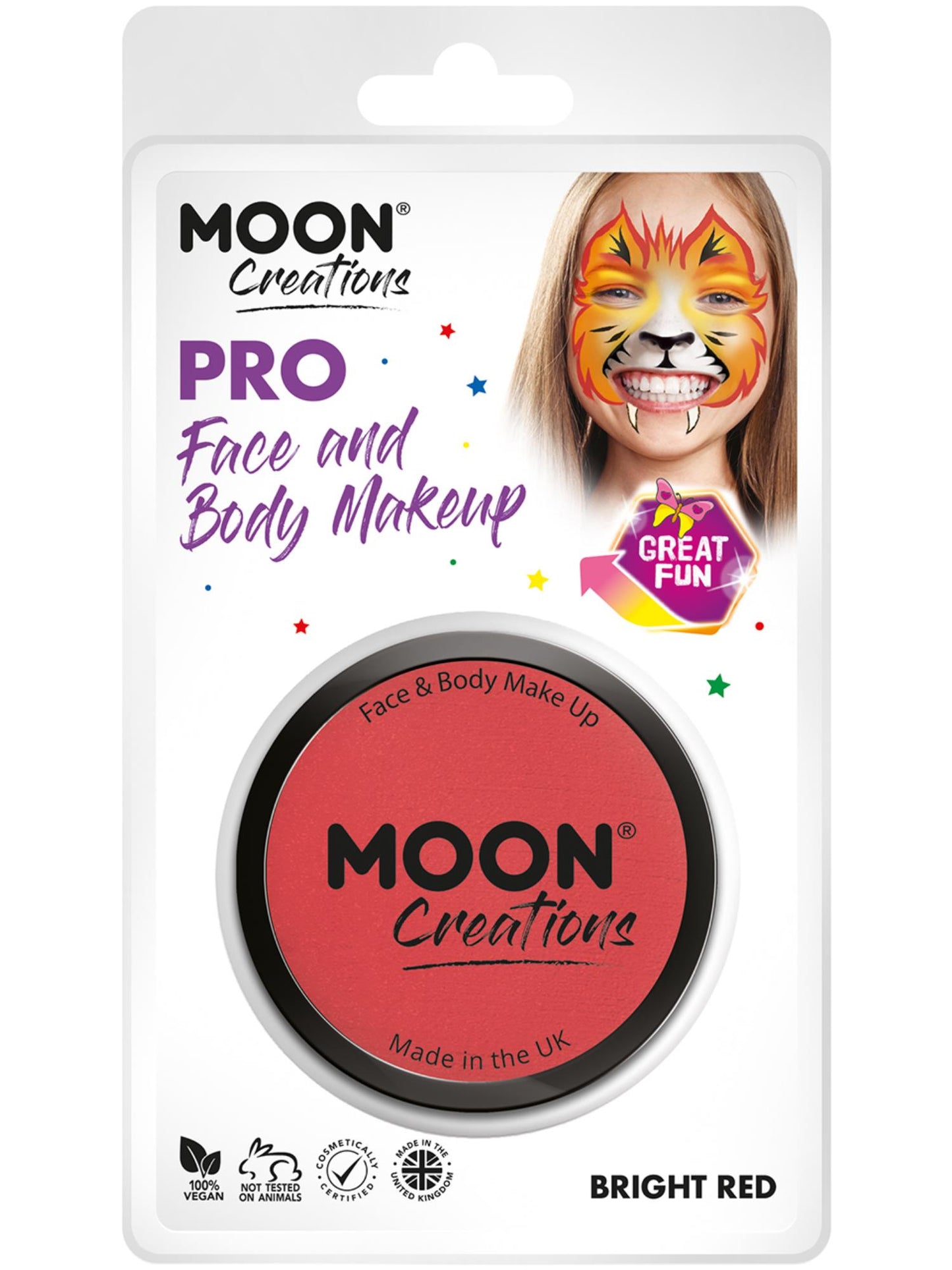 Moon Creations Pro Face Paint Cake Pot, Bright Red Wholesale