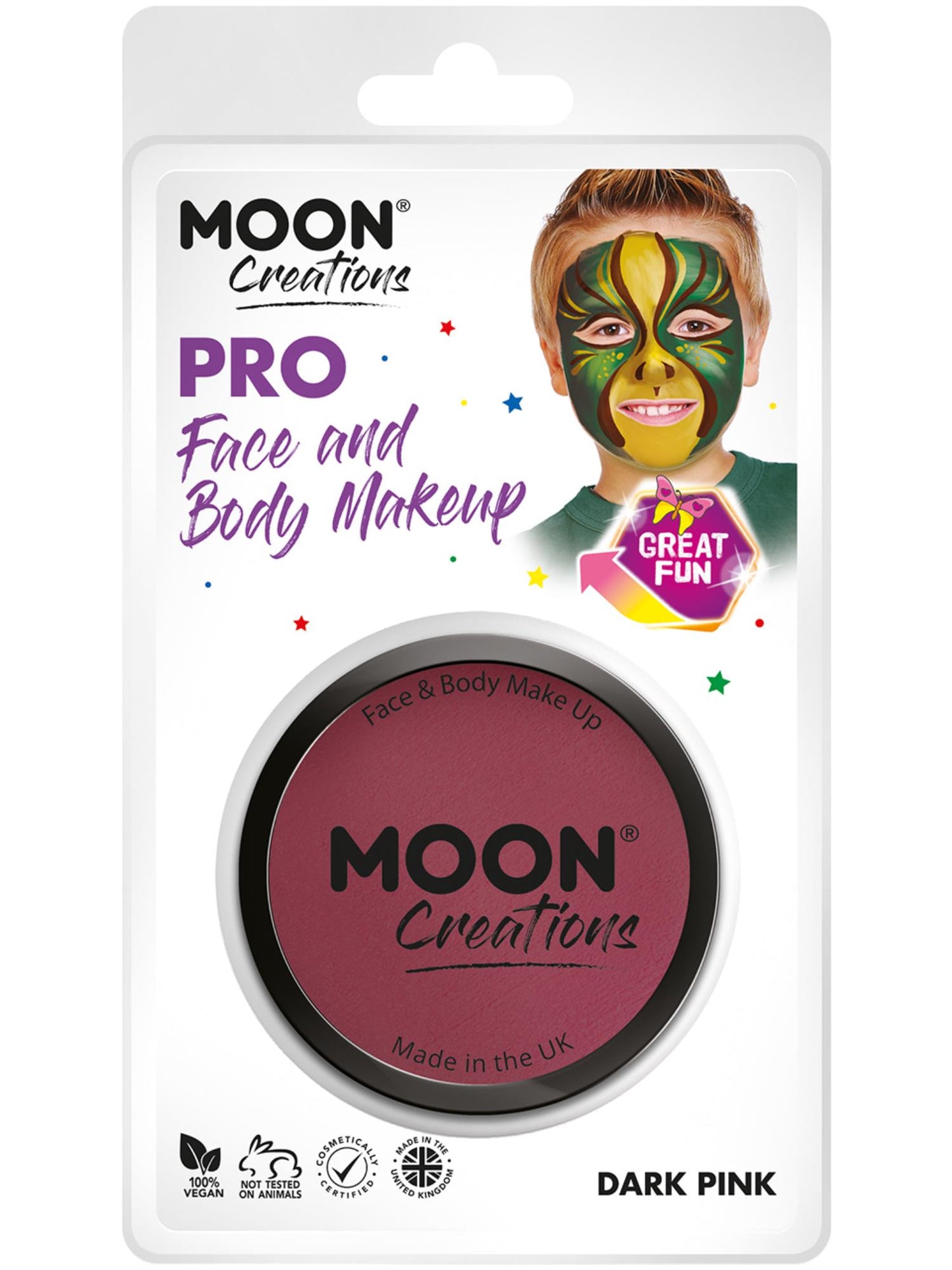 Moon Creations Pro Face Paint Cake Pot, Dark Pink Wholesale
