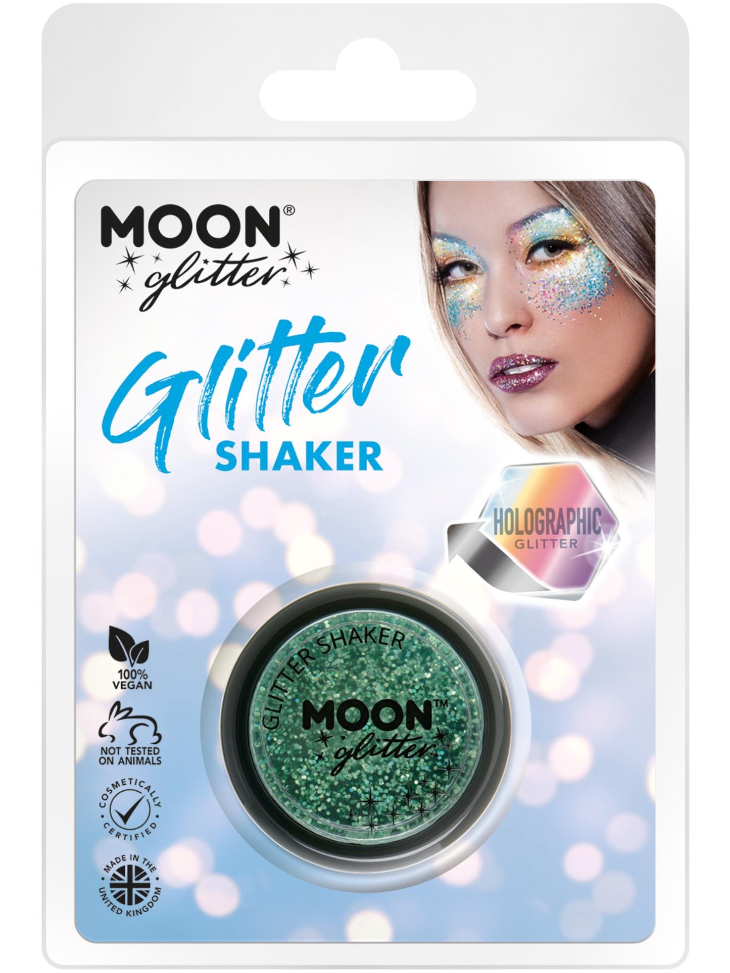 Moon Glitter Holographic Glitter Shakers, Green Wholesale