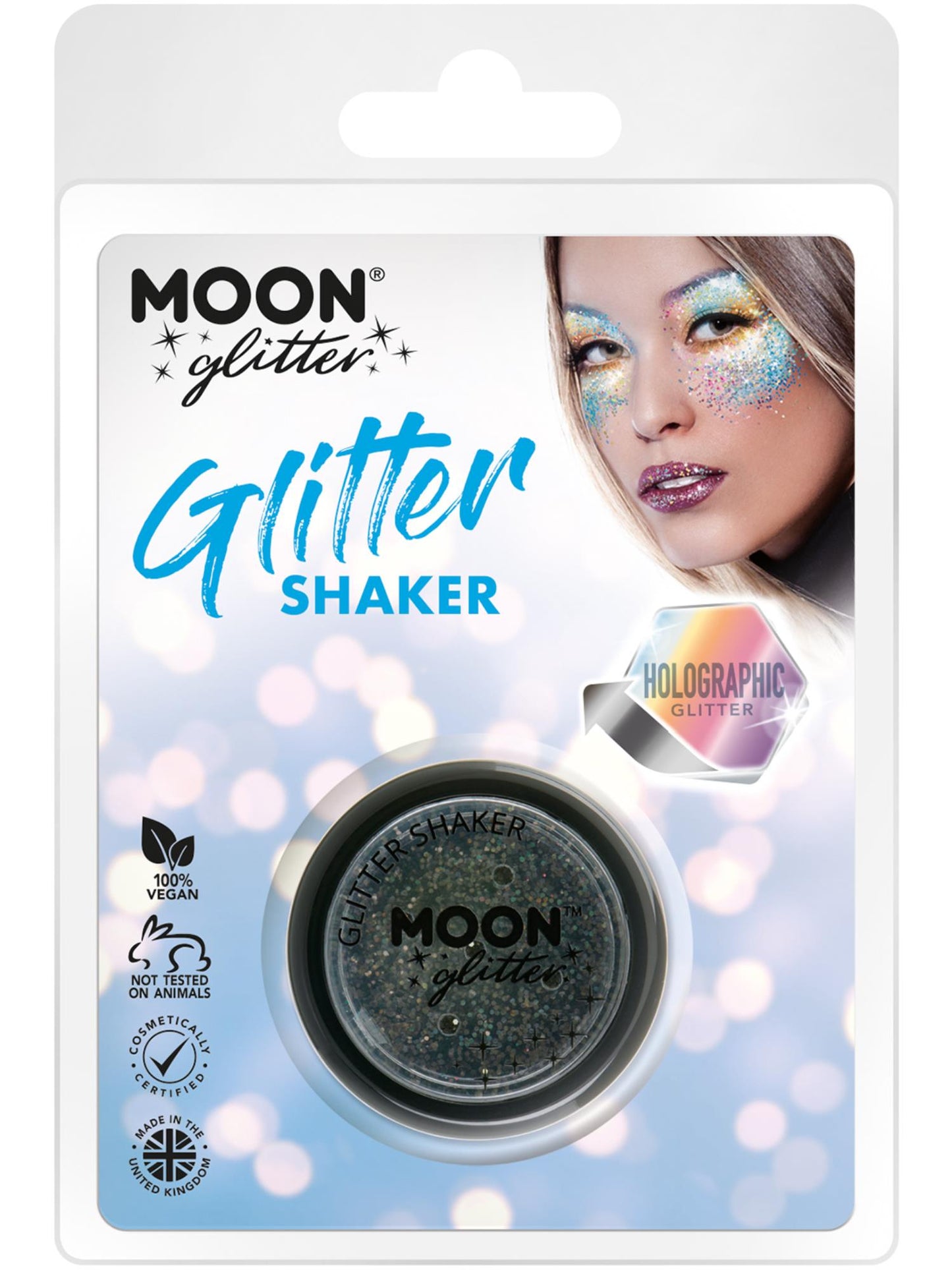 Moon Glitter Holographic Glitter Shakers, Black Wholesale