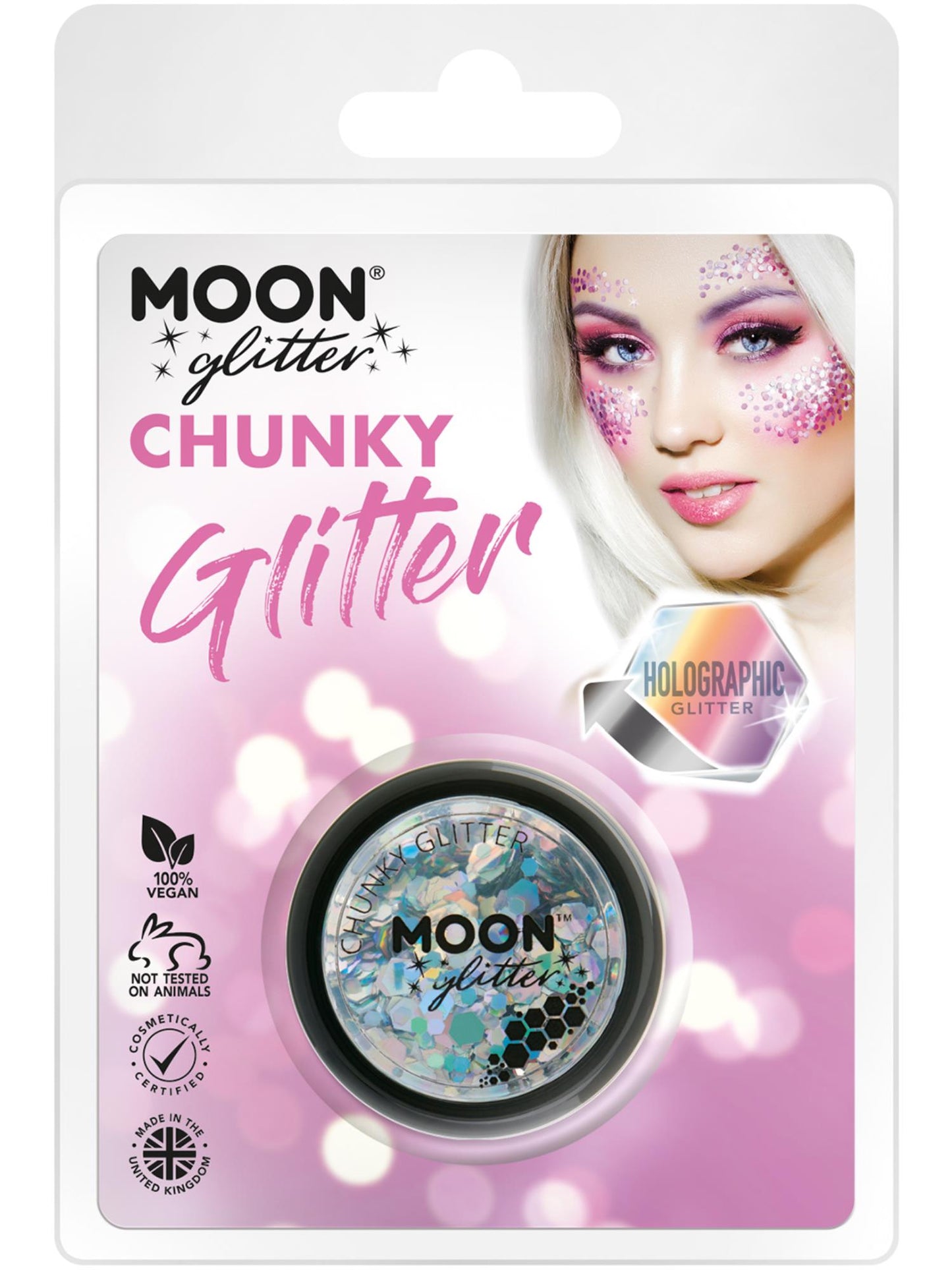 Moon Glitter Holographic Chunky Glitter, Silver Wholesale