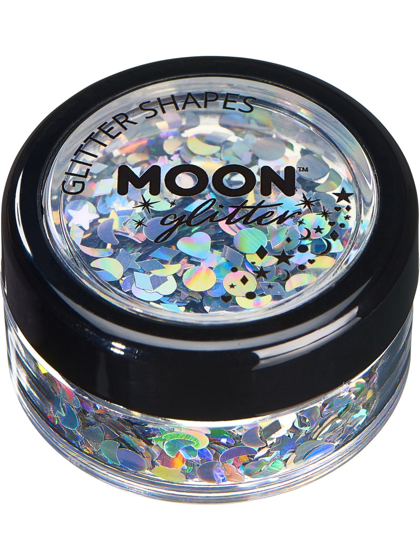 Moon Glitter Holographic Glitter Shapes, Silver Wholesale