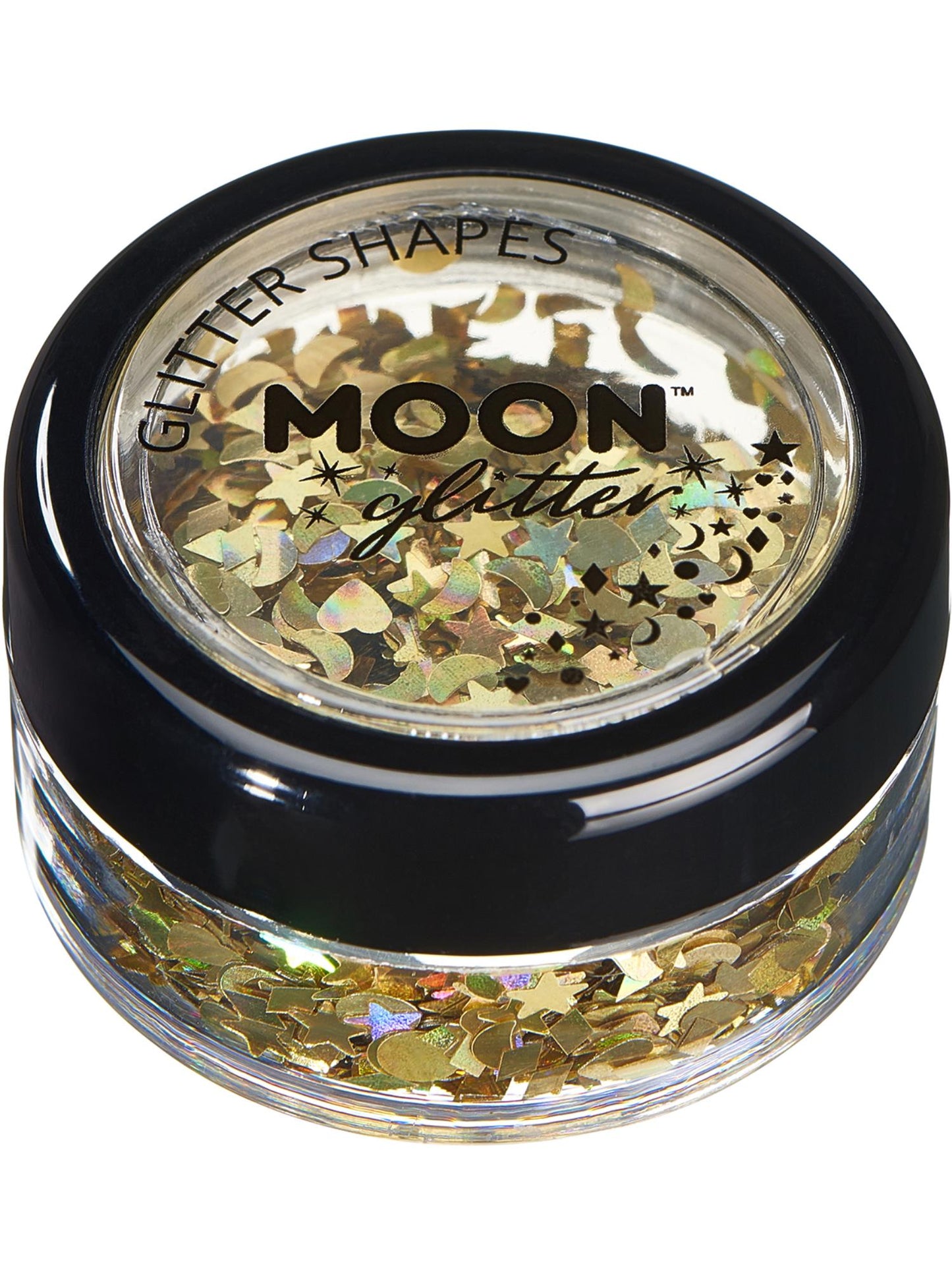 Moon Glitter Holographic Glitter Shapes, Gold Wholesale