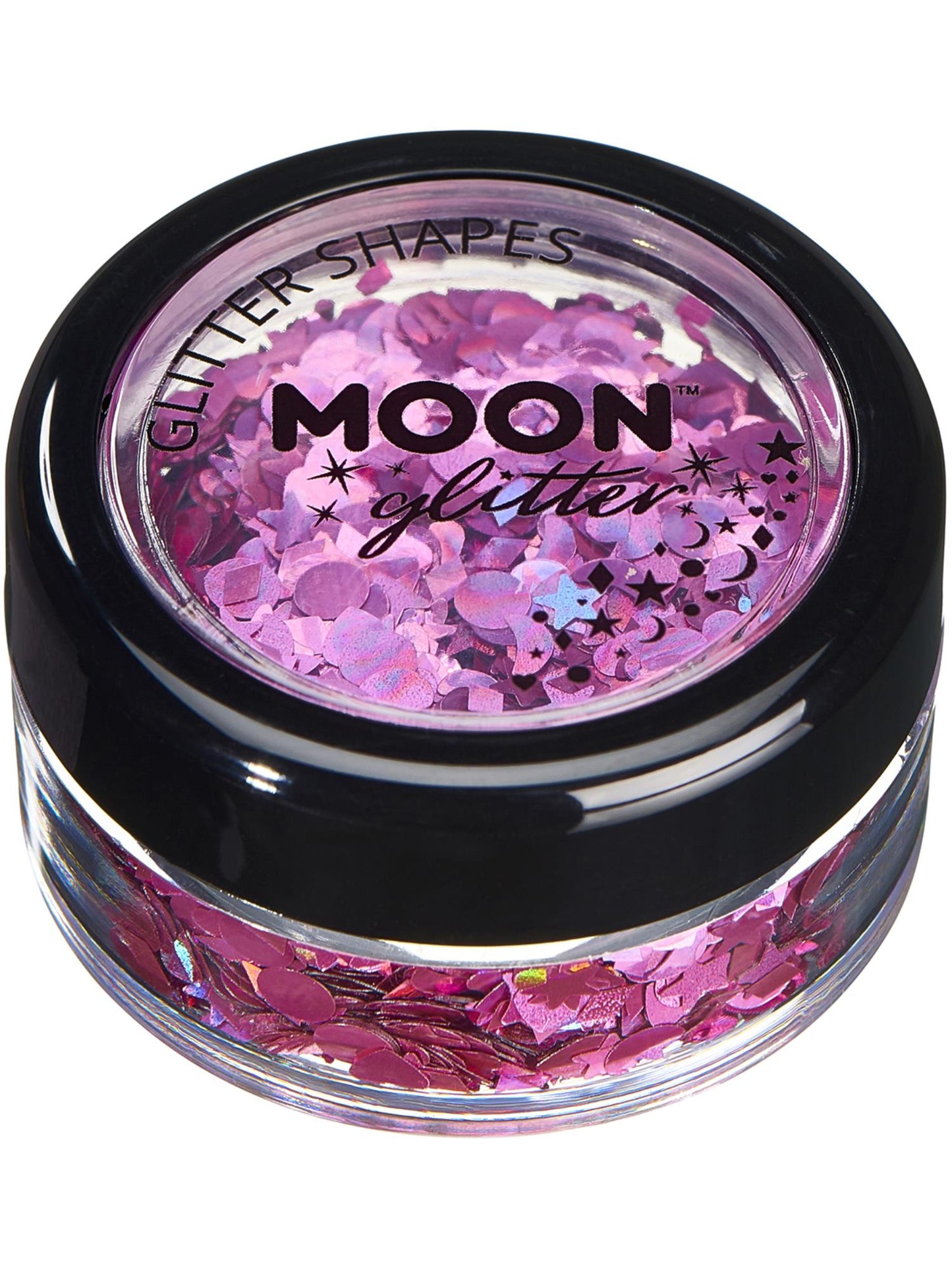 Moon Glitter Holographic Glitter Shapes, Pink Wholesale