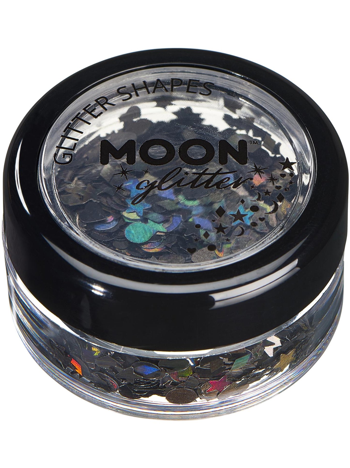 Moon Glitter Holographic Glitter Shapes, Black Wholesale