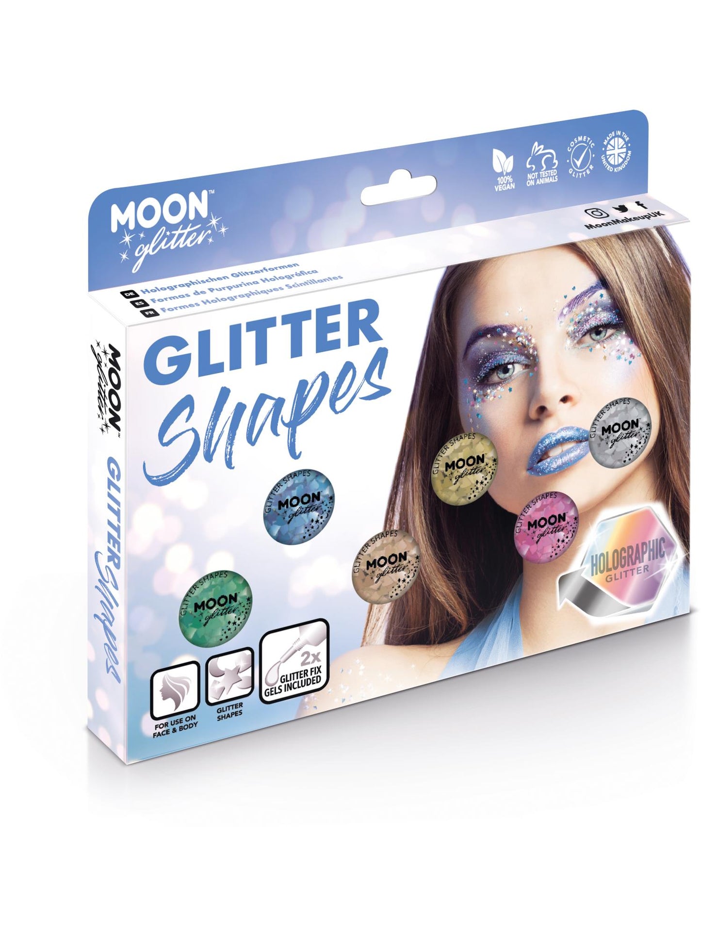 Moon Glitter Holographic Glitter Shapes, Assorted Wholesale