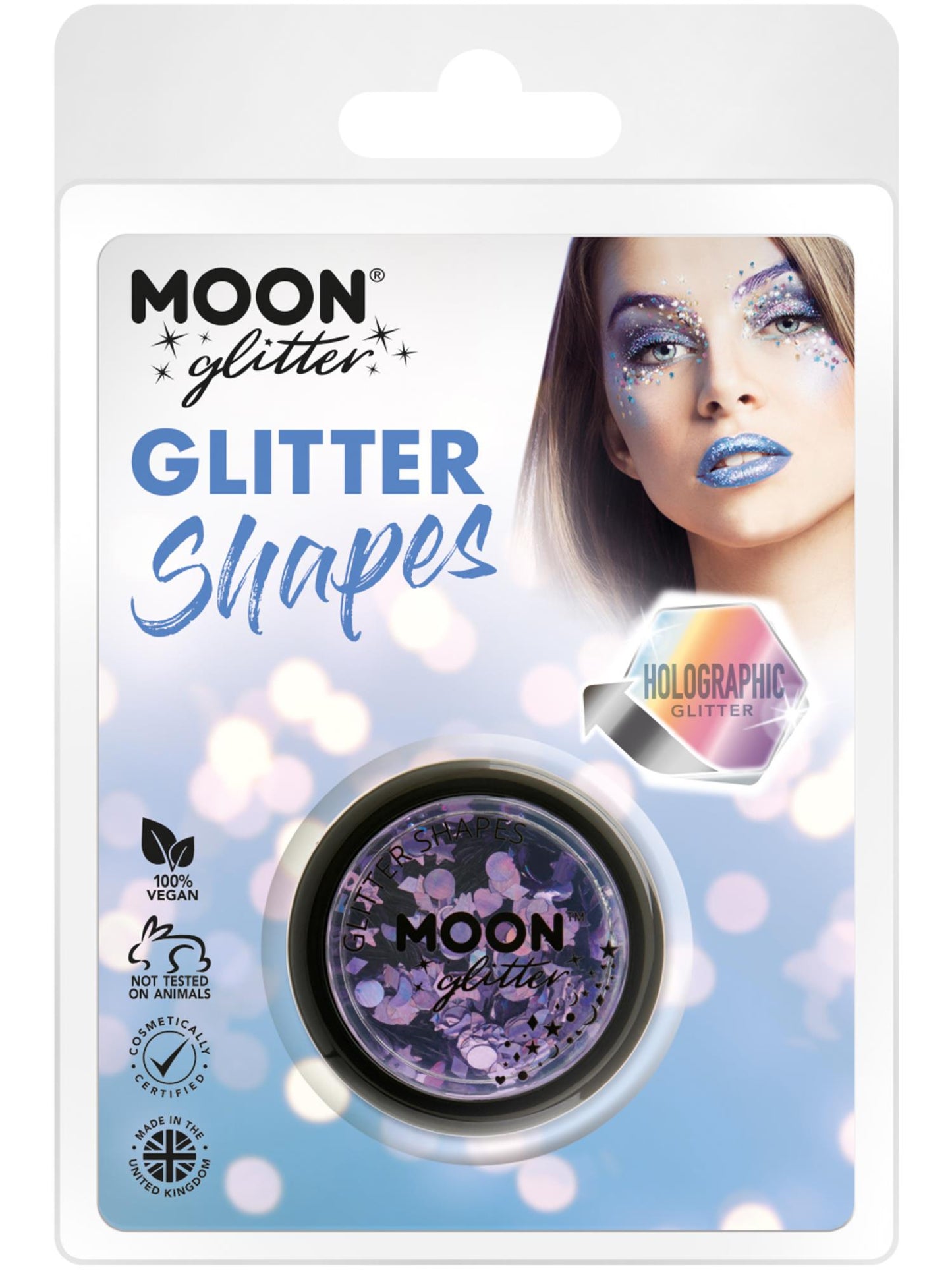 Moon Glitter Holographic Glitter Shapes, Purple Wholesale