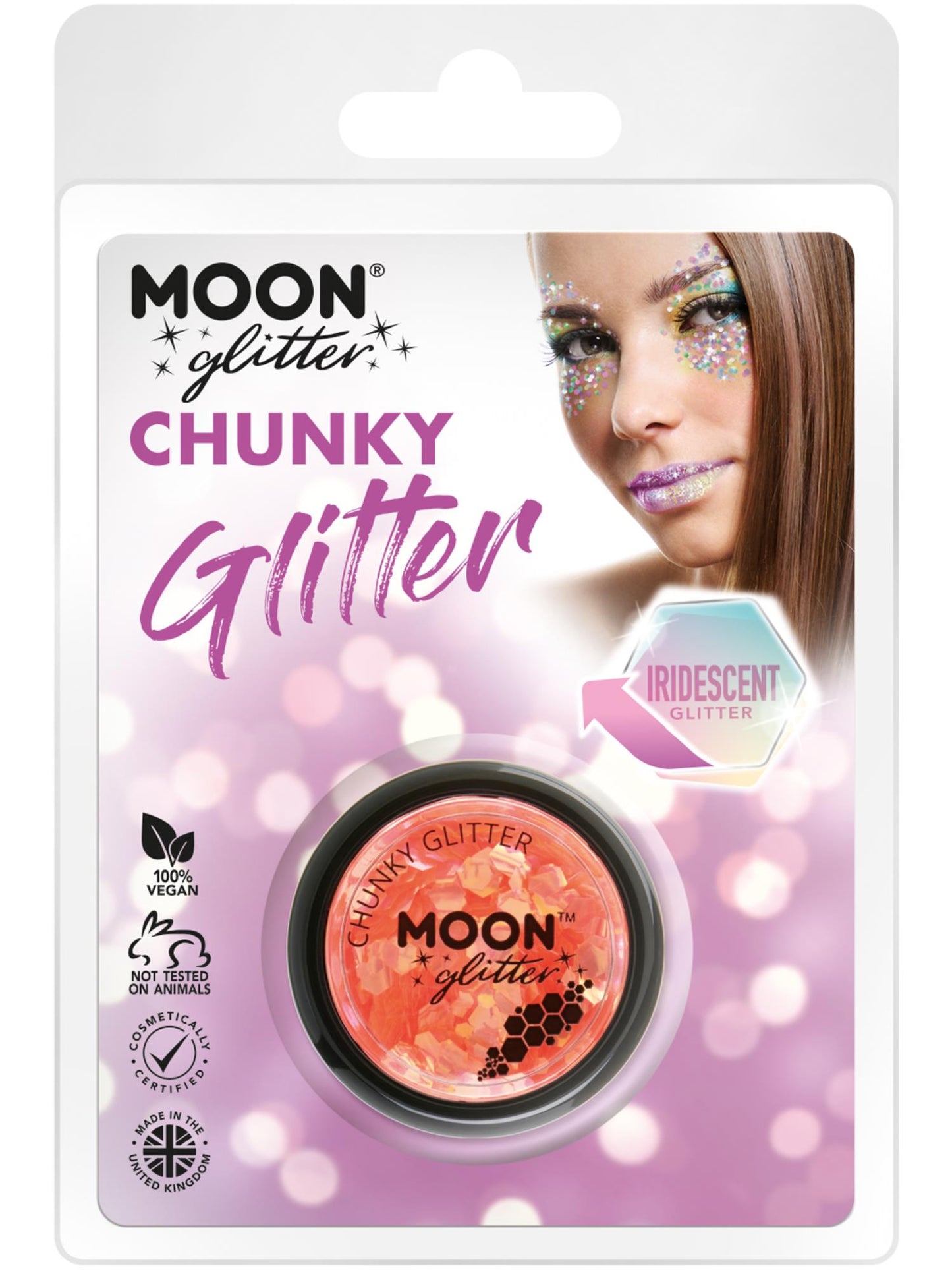 Moon Glitter Iridescent Chunky Glitter, Orange Wholesale