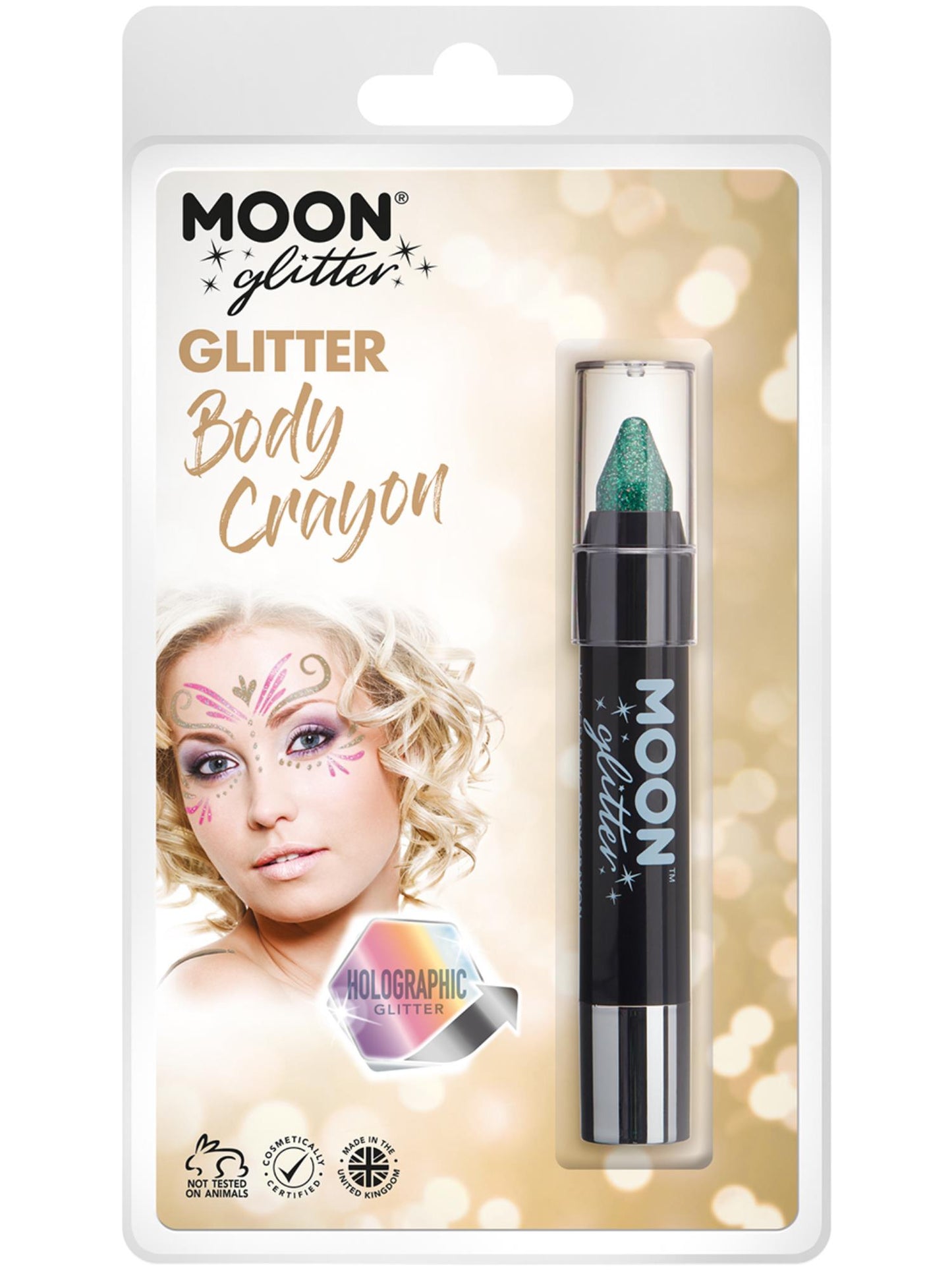 Moon Glitter Holographic Body Crayons, Green Wholesale
